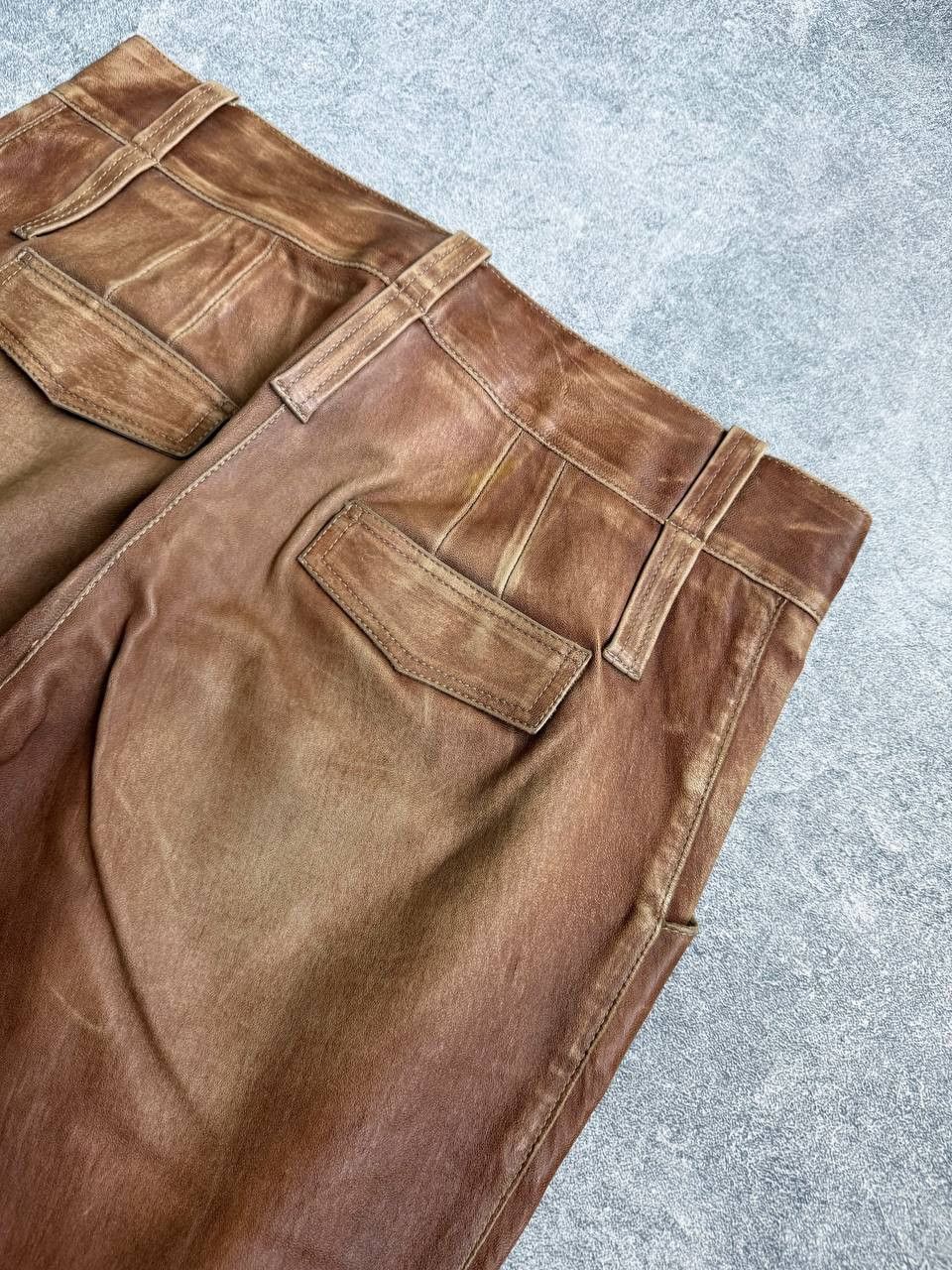 Jitrois Jean Claude Jitrois Brown Leather Pants size 38 Size 38" / US 16 / IT 52 - 12 Thumbnail