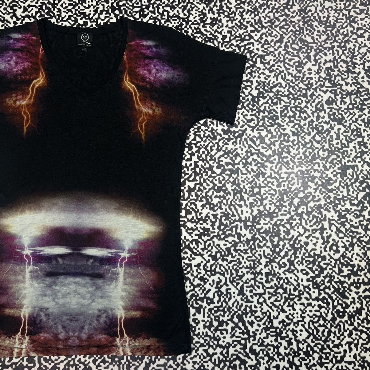 Vintage Y2K Alexander McQueen Lighting Bolt Rare Mini Dress