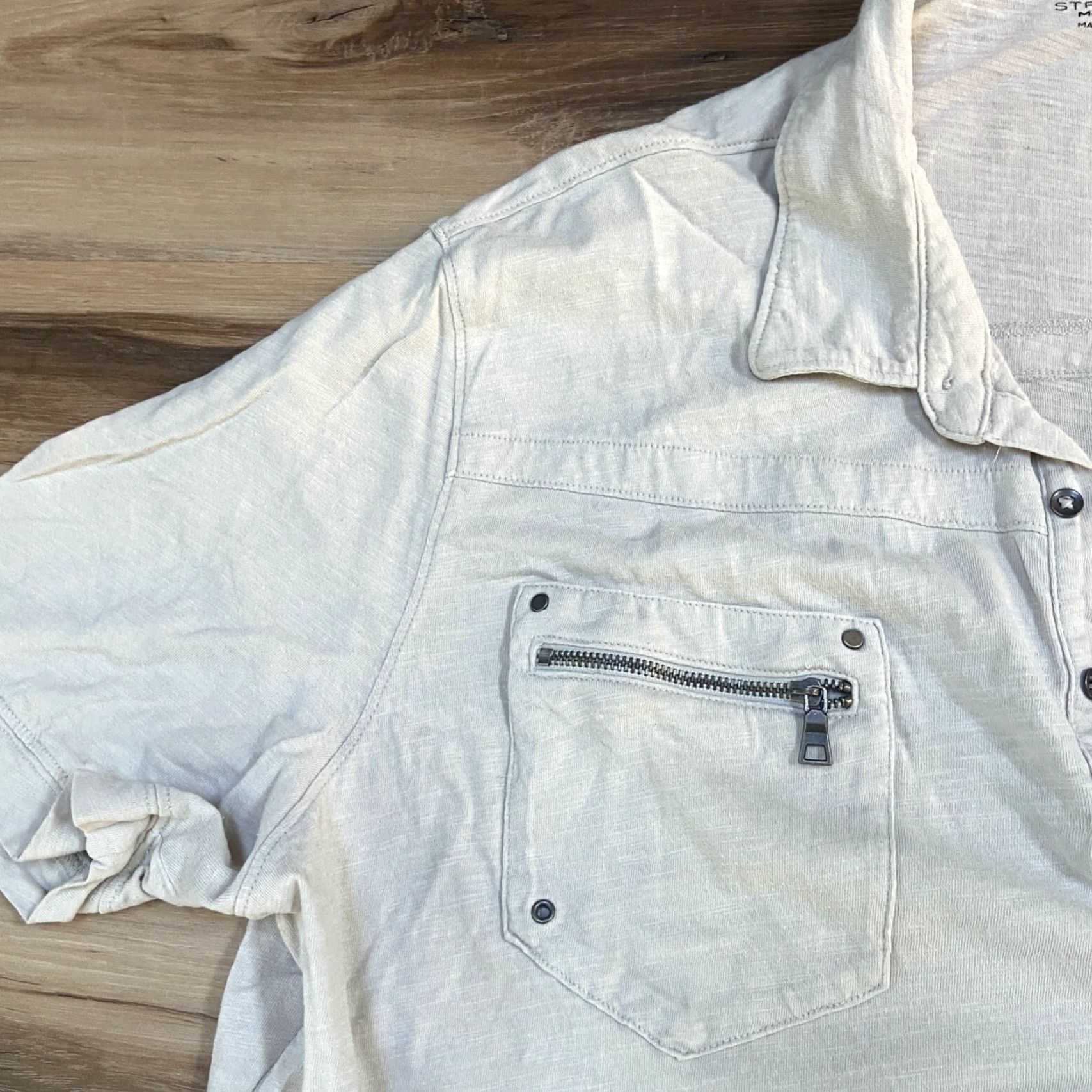 Vintage VINTAGE Structure Shirt Mens 2XL Beige Polo Short Sleeve Modern Fit Pockets Embroidered Knit Cotton Classic Polo Shirt Size US XXL / EU 58 / 5 - 6 Thumbnail