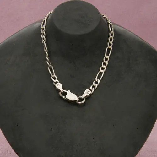 Sterling Silver sterling silver mens italy 3mm figaro chain necklace 20in Size ONE SIZE - 3 Thumbnail