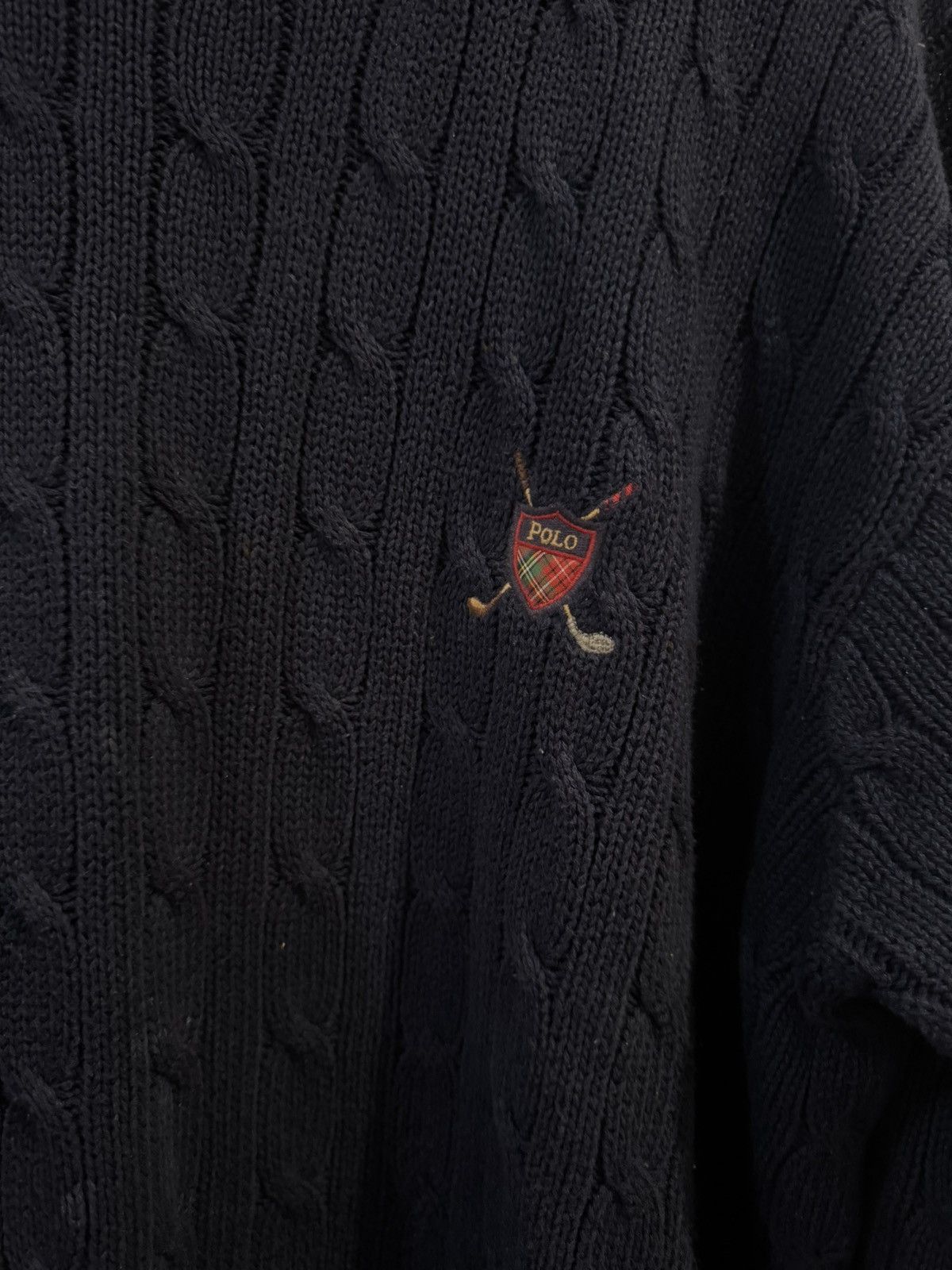 Polo Ralph Lauren Vtg 90s Polo Ralph Lauren Golf Sweater Cable Knit Medium Size US M / EU 48-50 / 2 - 2 Thumbnail