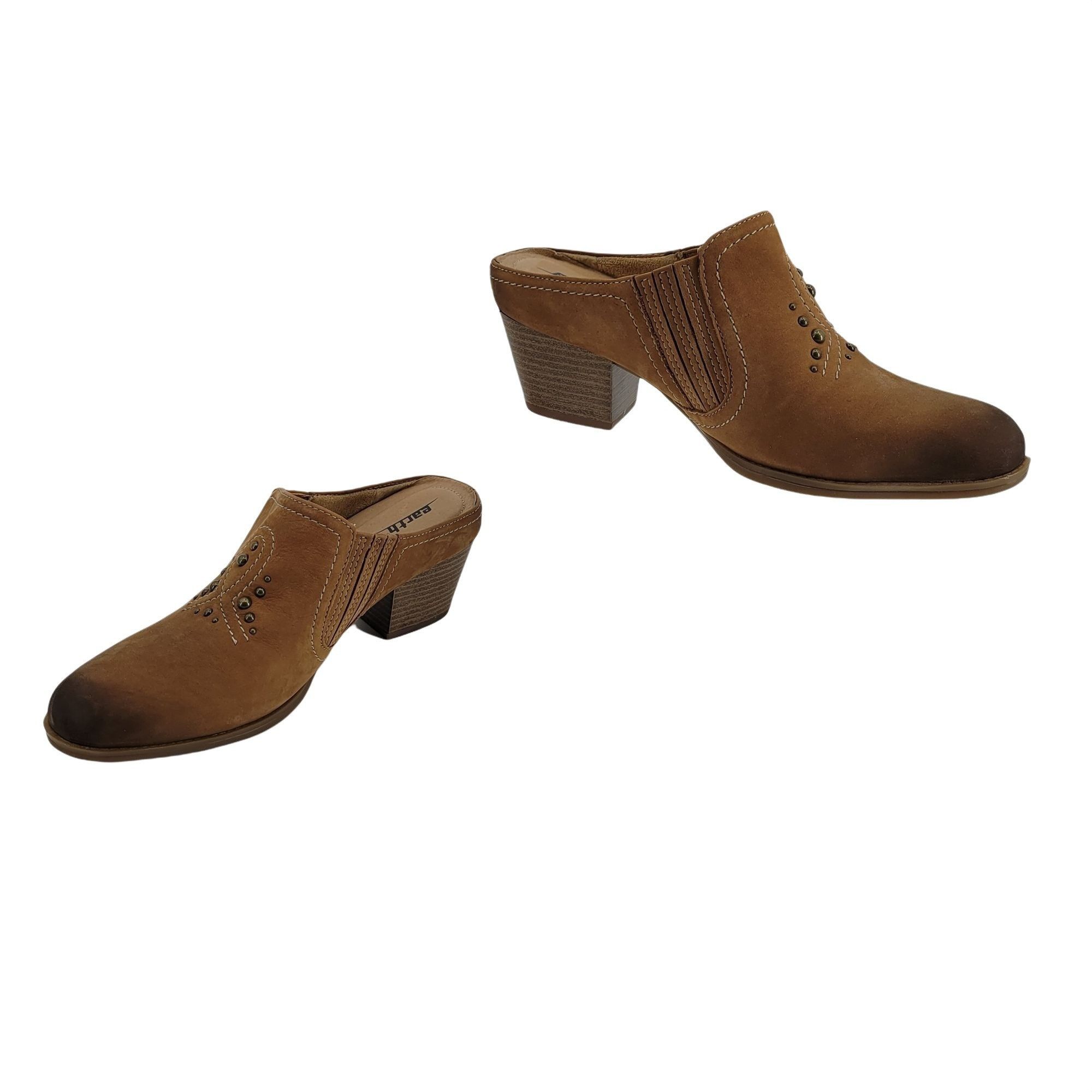 Other Earth Mendon Wide Leather Mules Sz 9D Brown Country Aged Dis Size US 9 / IT 39 - 1 Thumbnail