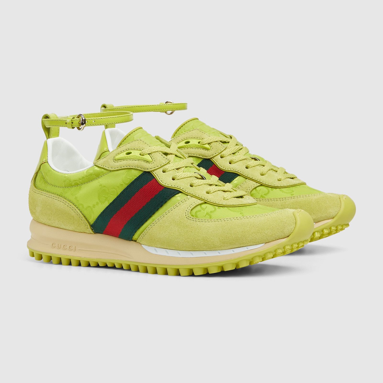 Gucci oc11z0526 Women's Gucci Re-Motion Sneakers in Acid Green Size US 5.5 / IT 35.5 - 2 Thumbnail