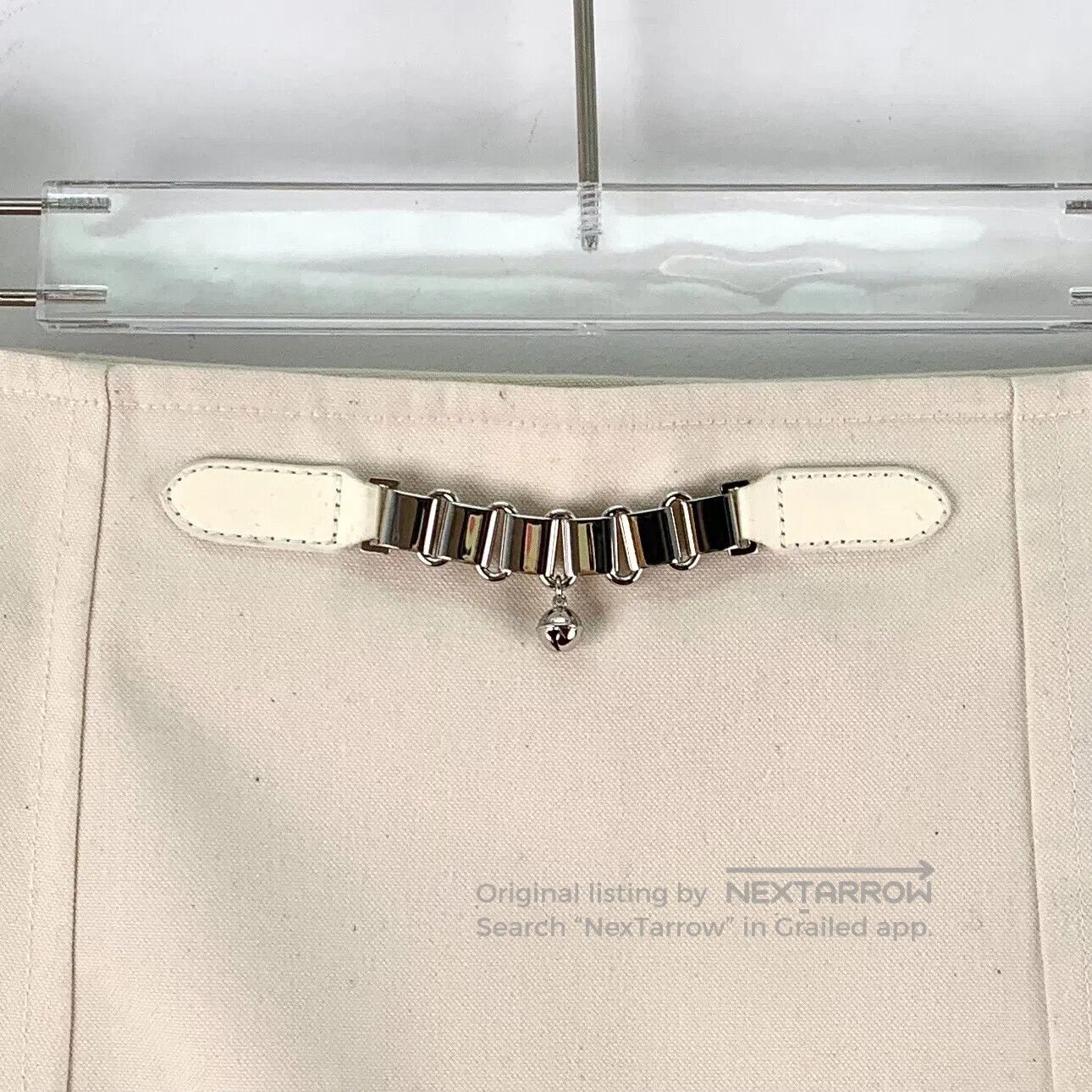 Hermes Hermes Beige bell chain decoration cotton casual half skir Size 41" - 4 Thumbnail