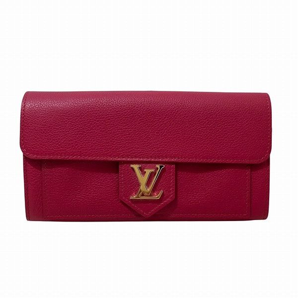 Louis Vuitton Louis Vuitton Lockme Calf Leather Long Wallet Leather Long Wallet M61277 DUTY FREE for USA