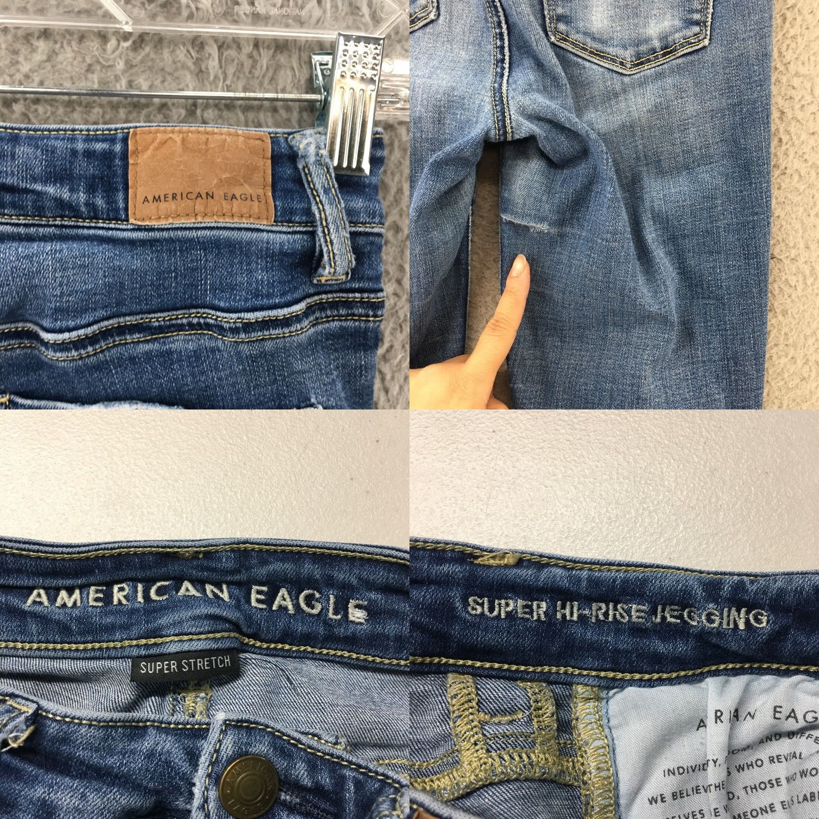 American Eagle Outfitters American Eagle Outfitters Jegging Jeans Womens 0 Reg Blue Denim Distressed Modern Classic Size 25" / US 0 / IT 36 - 9 Thumbnail