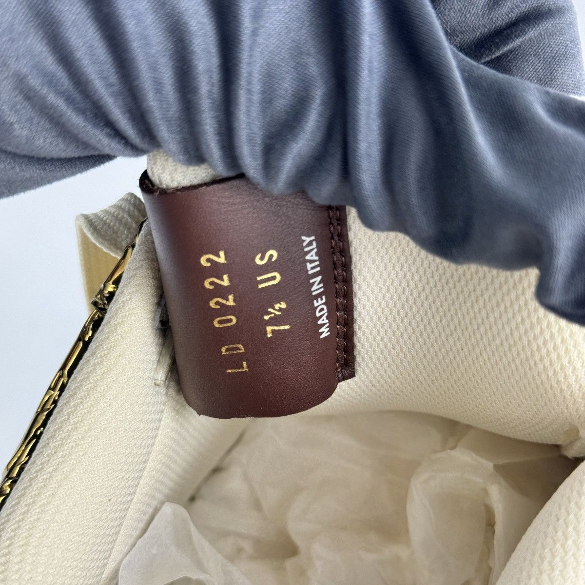 Louis Vuitton x Nike Air Force 1 By Virgil Abloh Gold Sneakers Size US 7.5 / EU 40-41 - 11 Thumbnail