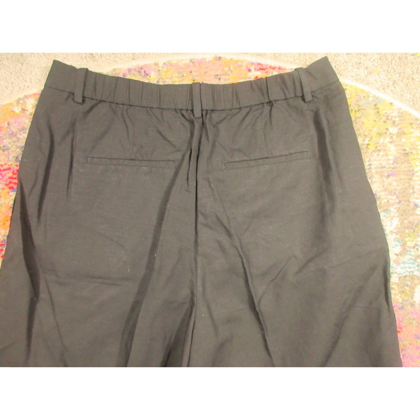 Uniqlo Uniqlo Linen Blend Dress Pants Womens M Black Wide Leg Pockets Office Retro EUC Size 32" / US 10 / IT 46 - 4 Thumbnail