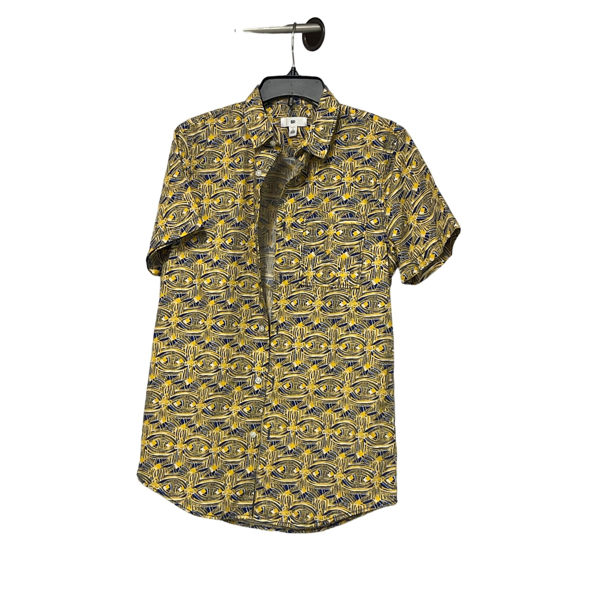 BP. BP Abstract Leaf Print Short Sleeve Button-Up Shirt, Sz. S Size US S / EU 44-46 / 1 - 3 Thumbnail