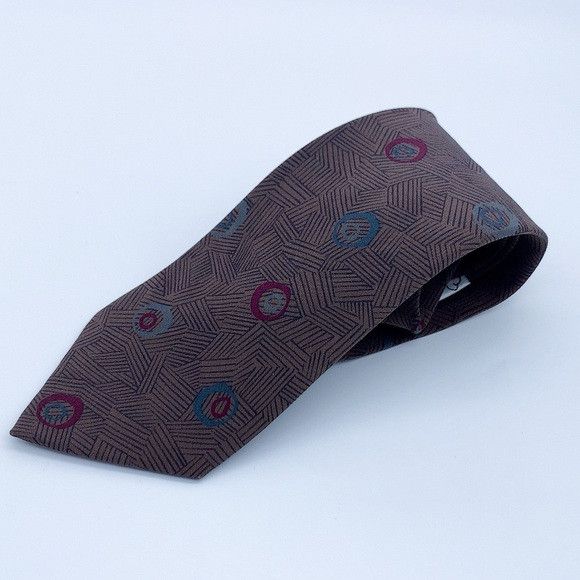 Oscar De La Renta Vintage Oscar de la Renta Geometric Patterned Tie Size ONE SIZE - 4 Thumbnail
