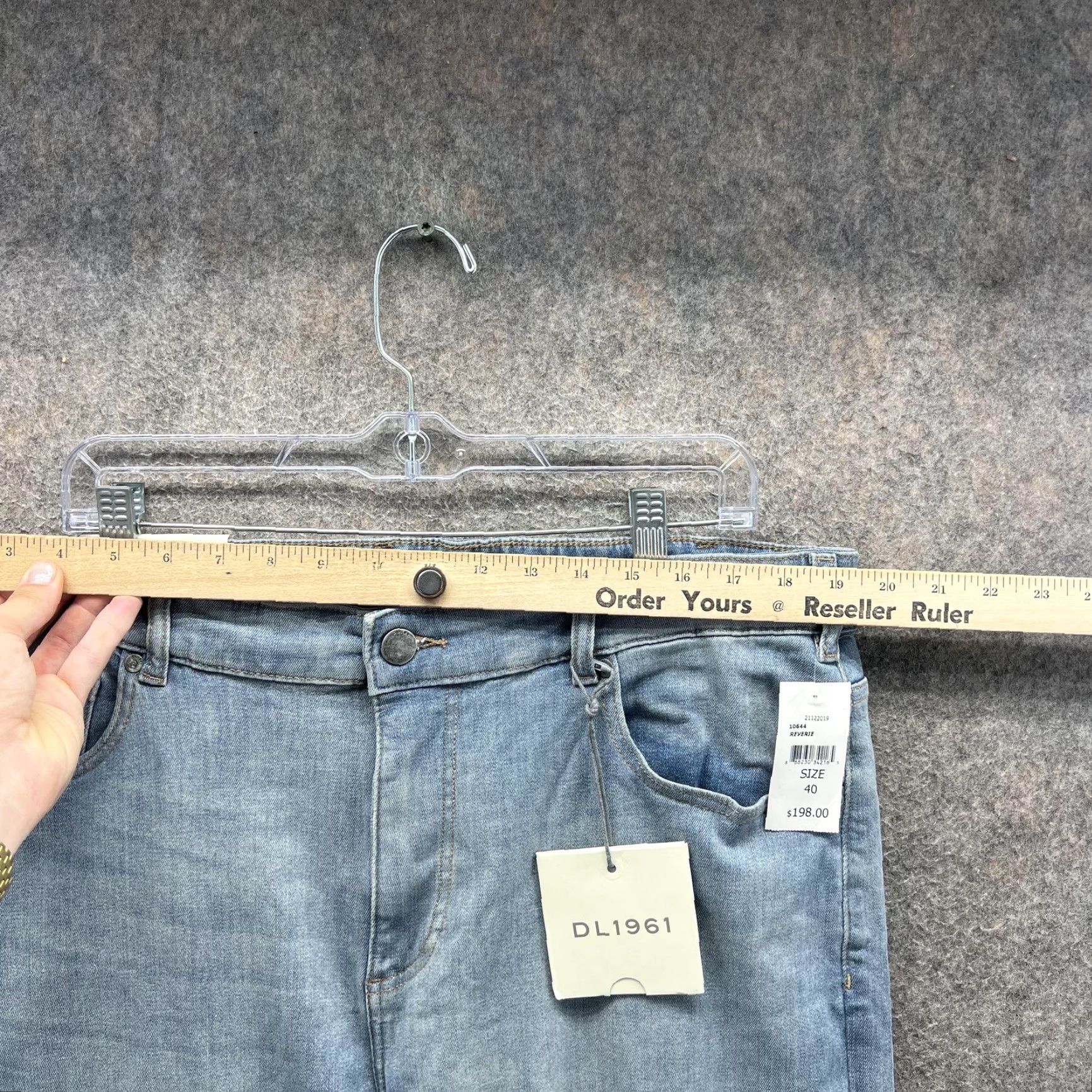 DL1961 DL1961 Jeans Mens 40x34 Light Wash Russell Slim Straight Denim Reverie Stretch Jeans Size US 40 / EU 56 - 3 Thumbnail