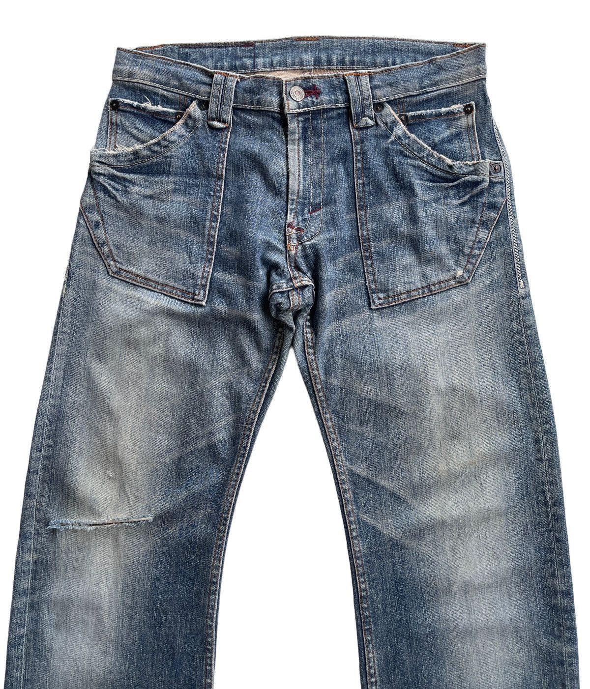 Japanese Brand Vintage Blue Way Flare Distressed Denim Size US 31 - 5 Thumbnail