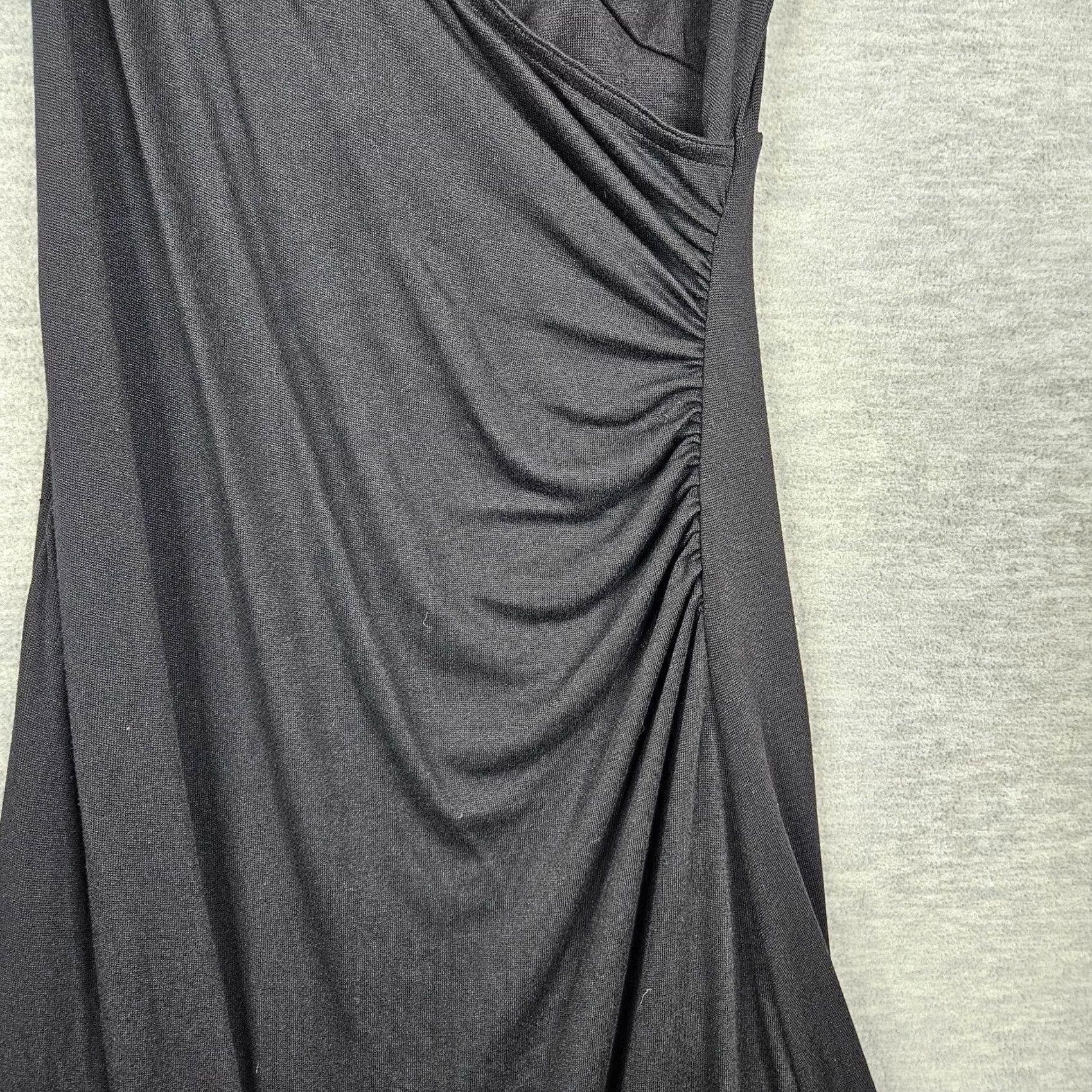 Vince Vince Dress Women's Maxi Wrap Effect Black XS Short Sleeve V-Neck Slim Solid Pattern XS Womens Size 26" / US 2 / IT 38 - 2 Thumbnail