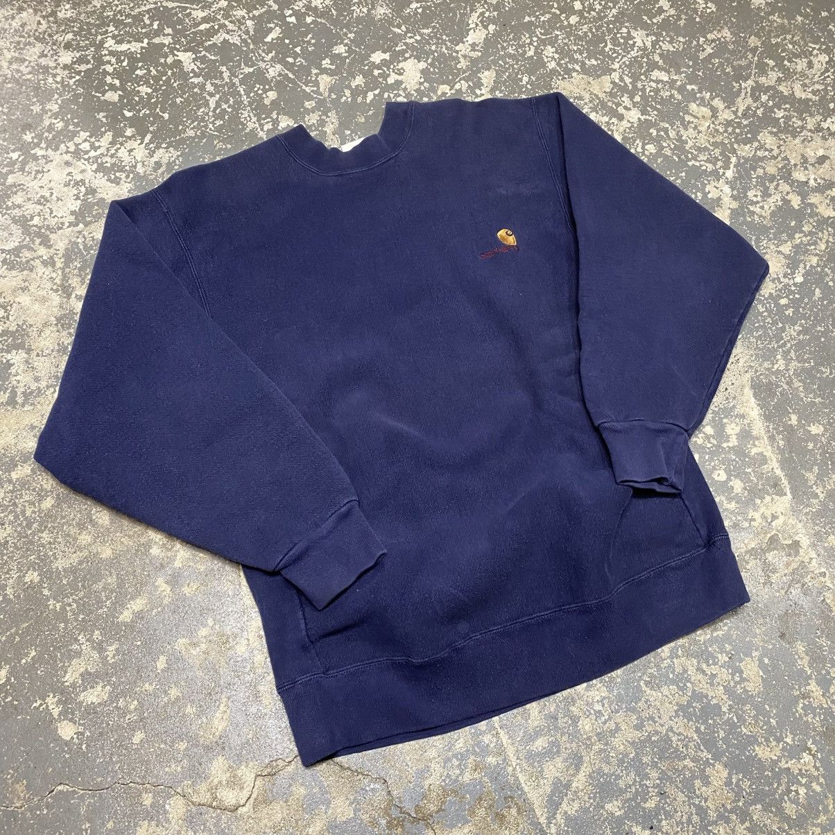 Carhartt × Vintage Vintage Carhartt Reverse Weave Navy Crewneck Sweatshirt Size US L / EU 52-54 / 3 - 14 Thumbnail