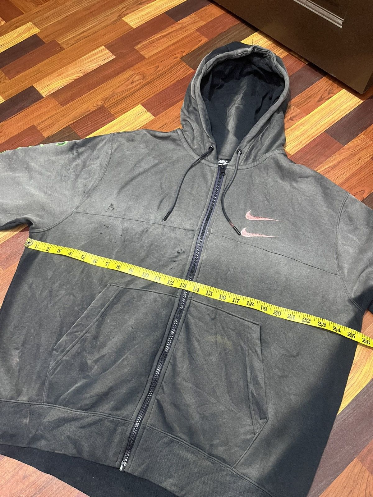 Nike Nike Distressed Zip Hoodie Double Swoosh Sleeve Logo Size US XL / EU 56 / 4 - 11 Thumbnail