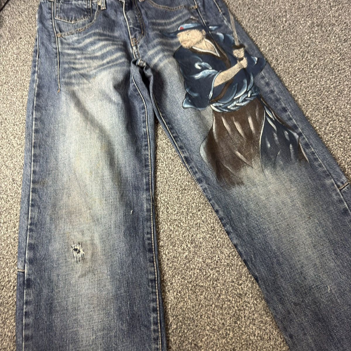 Japanese Brand 🔥🇯🇵 Vintage y2k Hand Printed Ronin Bj Jeans Karakuri Size US 30 / EU 46 - 5 Thumbnail
