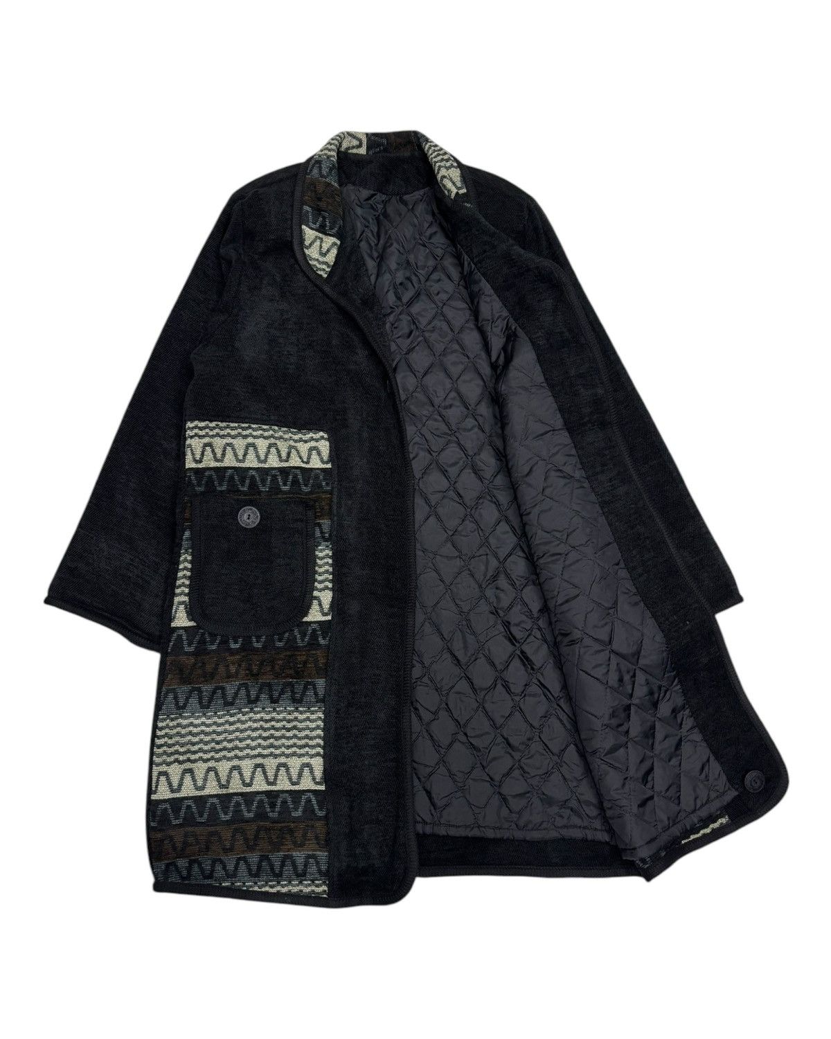 Native Vintage Tribal Pattern Wool-Blend Overcoat Boho Southwestern Size US M / EU 48-50 / 2 - 2 Thumbnail
