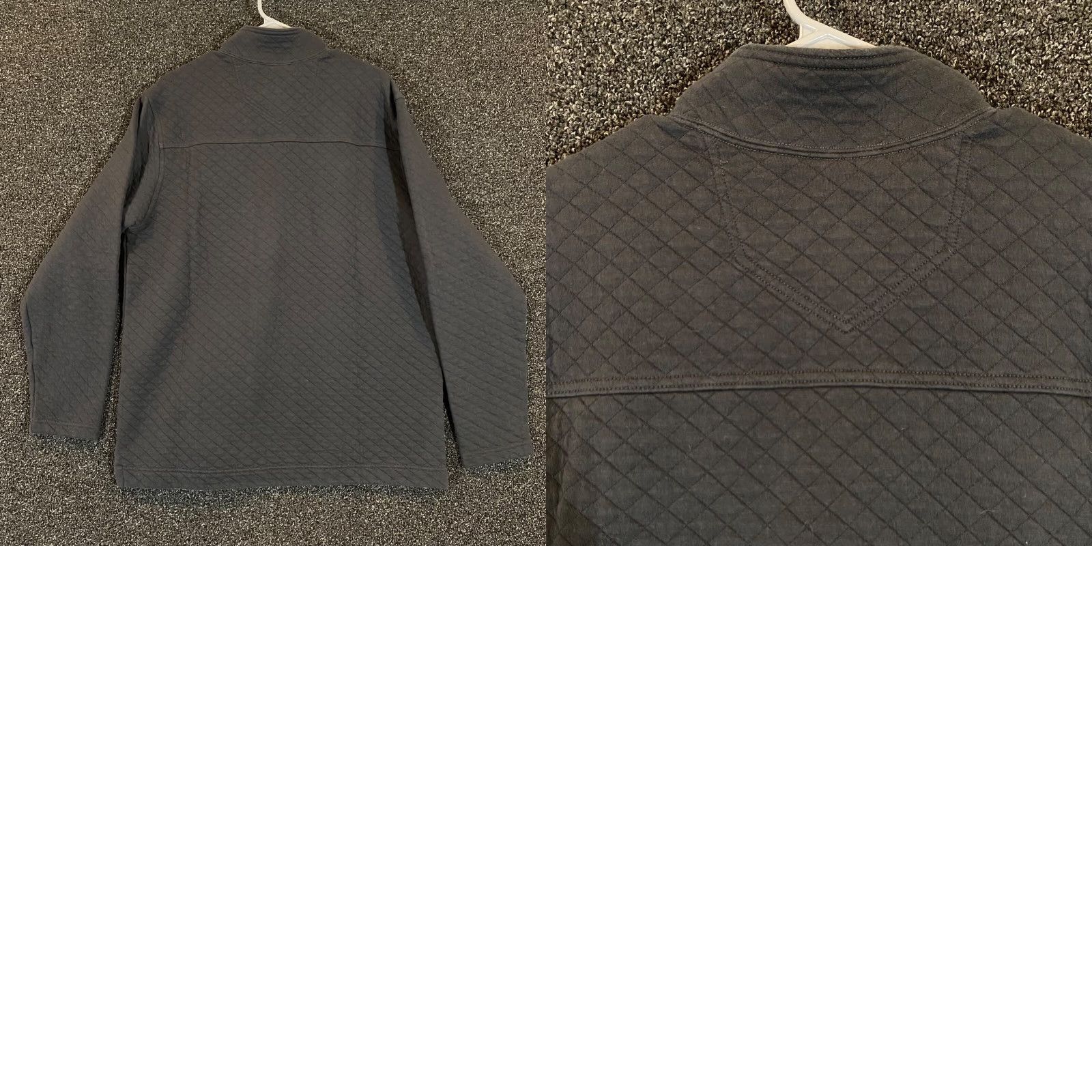 Eddie Bauer VINTAGE Eddie Bauer Mens Large Gray Quilted 1/2 Zip Sweater Pullover Outdoor Casual Winter Size US L / EU 52-54 / 3 - 8 Thumbnail