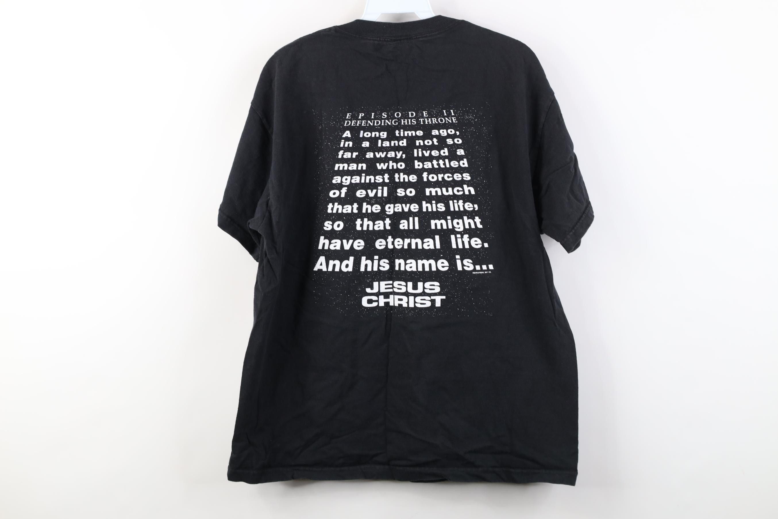 Vintage Vintage Y2K Parody Christian Gods Wars Jesus Christ T-Shirt Size US L / EU 52-54 / 3 - 10 Thumbnail