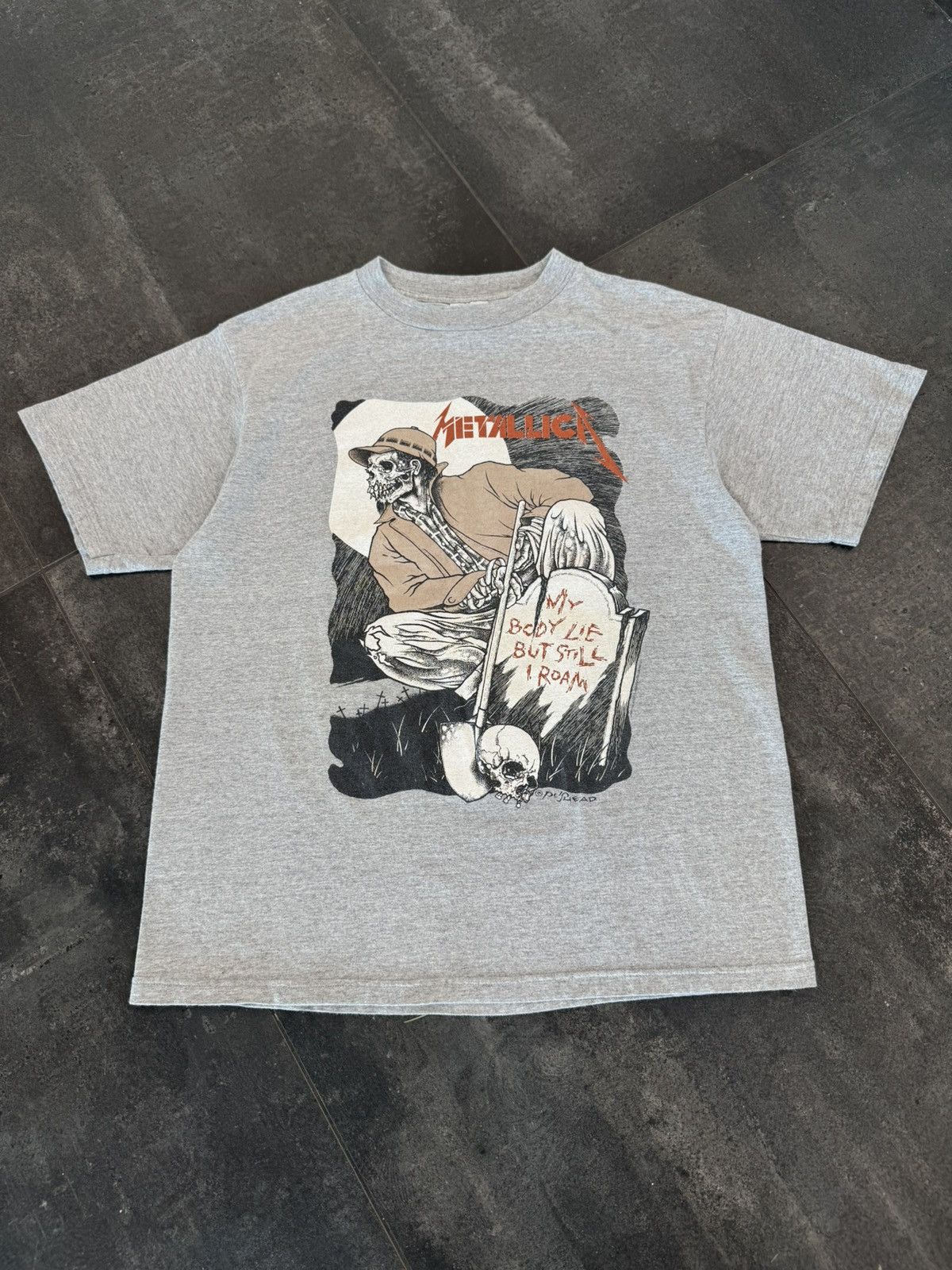 Metallica Vintage 1994 Metallica Pushead Gravekeeper Tour T Shirt Gray Size US XL / EU 56 / 4 - 1 Thumbnail