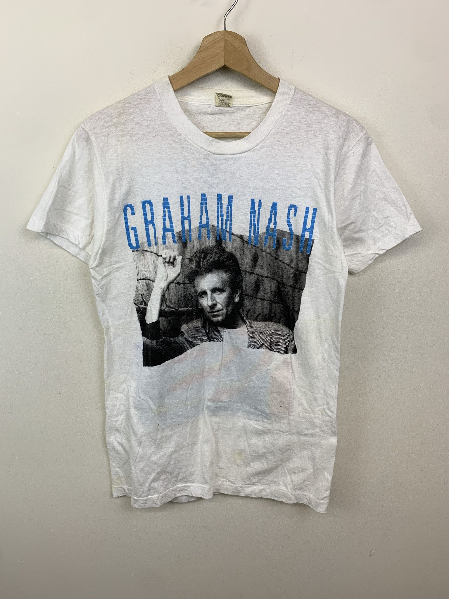 Other Vintaeg Graham Nash 1980s Solo Tour 1986 Single Stitch Tee Size L Size US L / EU 52-54 / 3 - 1 Thumbnail