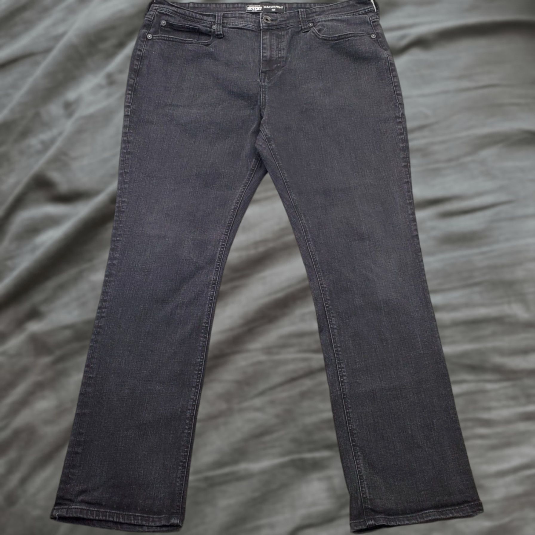 Vintage Seven7 Jeans Mens 38x32 Black Denim Slim Straight Fit Dark Wash 5-Pocket Design Size US 38 / EU 54 - 1 Thumbnail