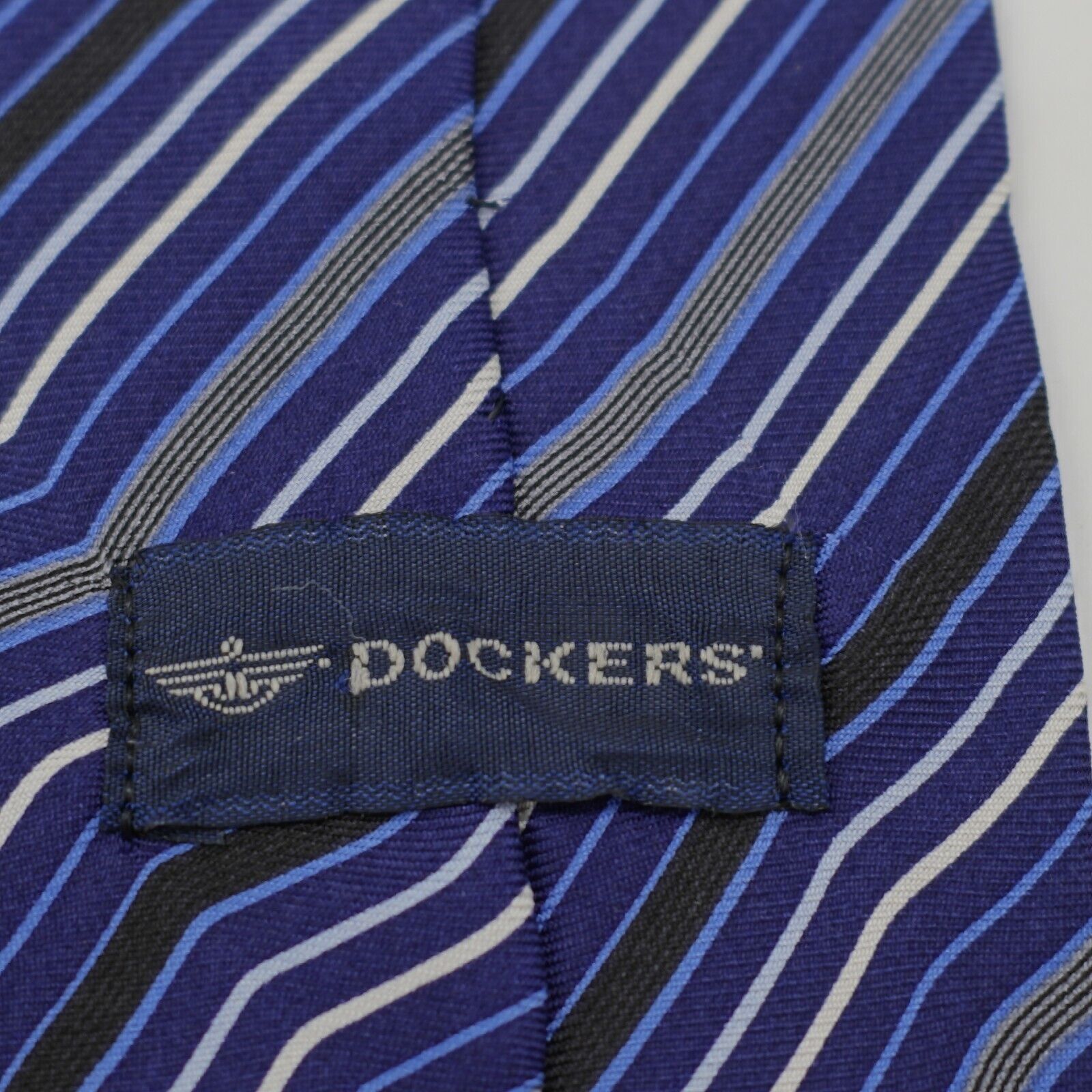 Dockers Dockers Striped Blue Boys Stain Resistant Silk Tie Size ONE SIZE - 4 Thumbnail