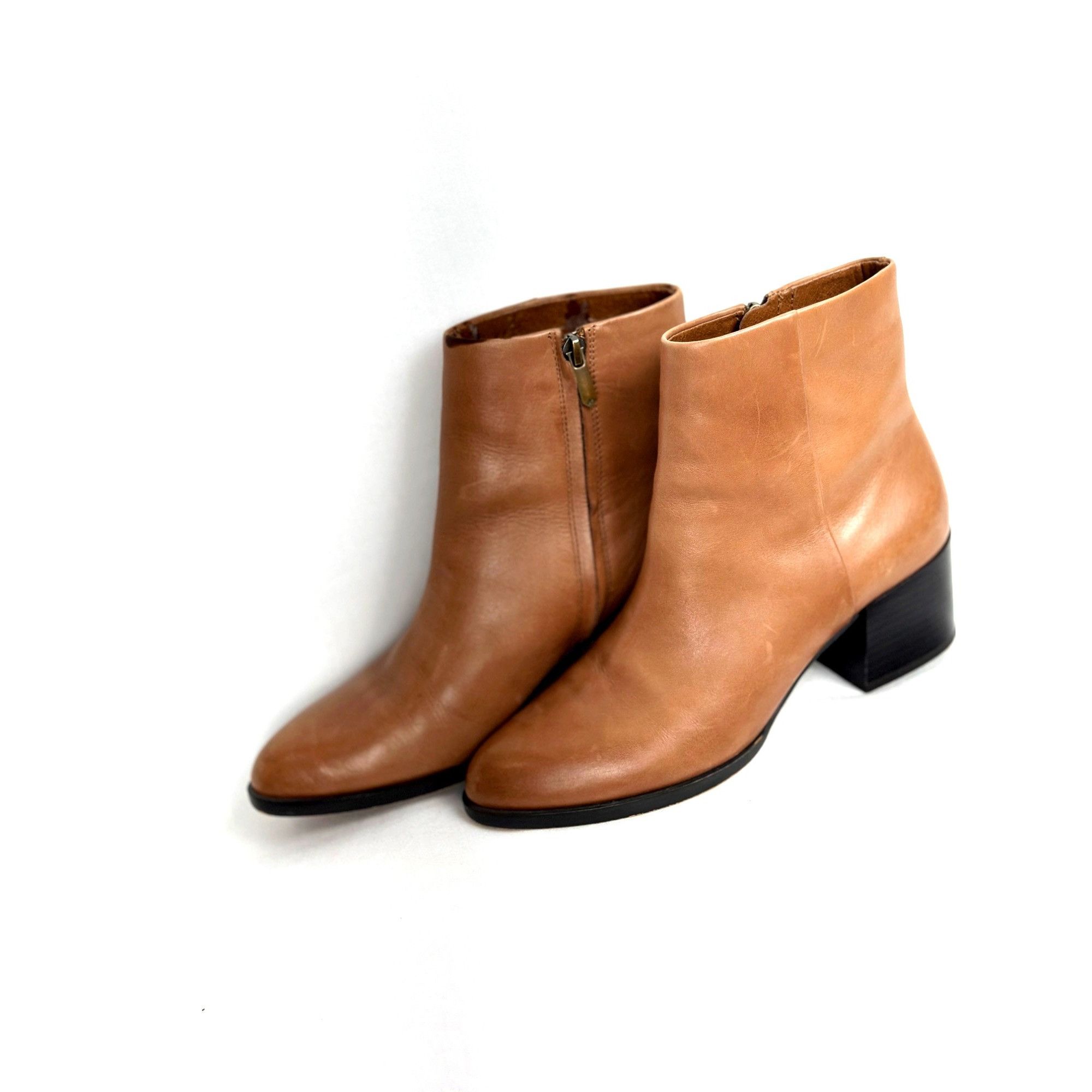 Sam Edelman Sam Edelman Womens Leather Ankle Boots Size 8 Tan With Block Size US 8 / IT 38 - 8 Thumbnail
