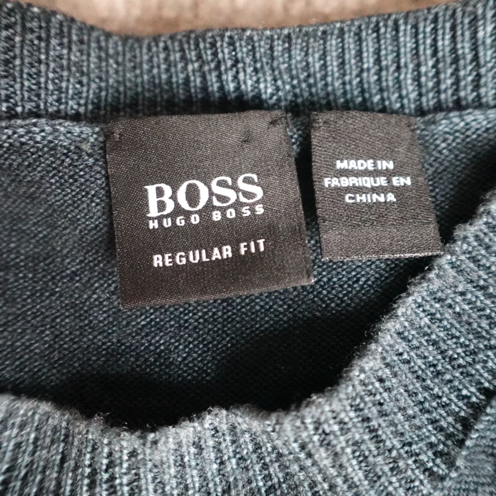 Hugo Boss HUGO BOSS Sweater XL Blue Solid Wool Crew Neck Pullover Men Long Sleeve Rib Knit 100% Wool Studio Size US XL / EU 56 / 4 - 7 Thumbnail