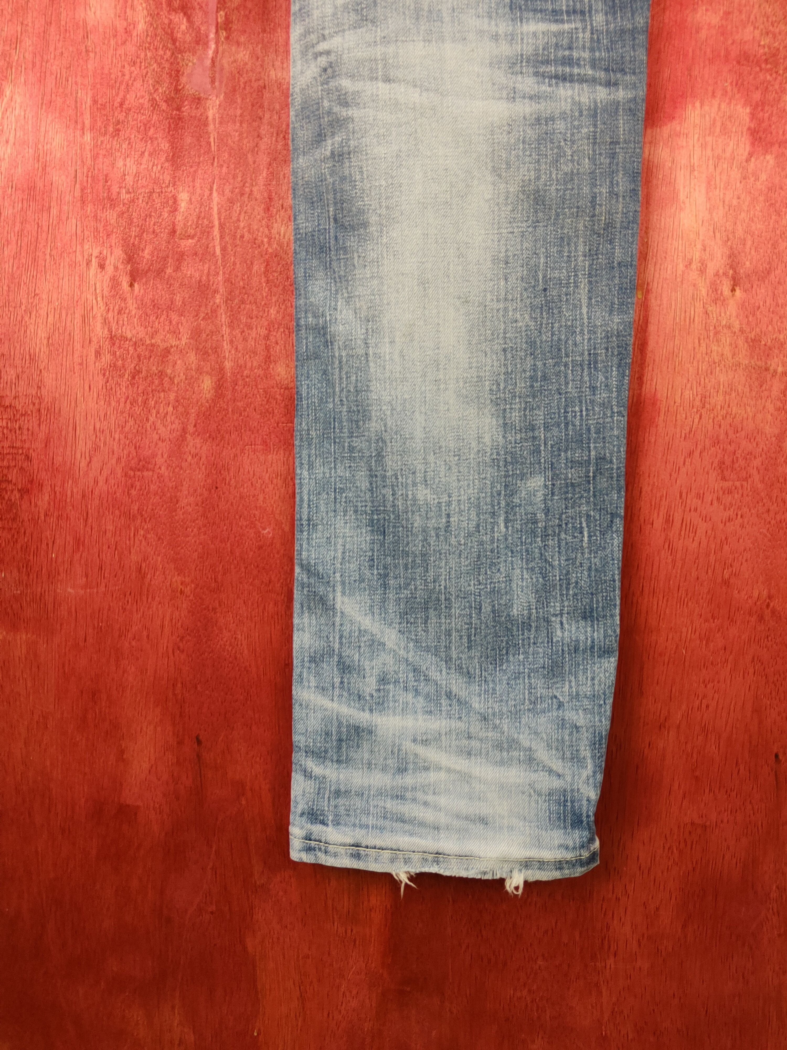 Japanese Brand Arix Blue Faded ripped distressed jeans Denim #S1603 Size US 32 / EU 48 - 11 Thumbnail