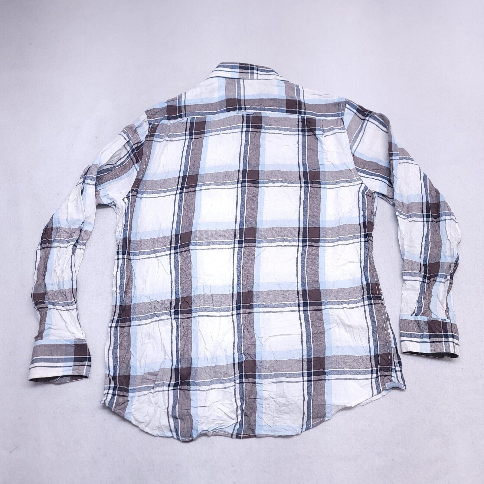 Old Navy Old Navy Madras Flannel Shirt Mens Size Large L Brown Blue Size US L / EU 52-54 / 3 - 9 Thumbnail