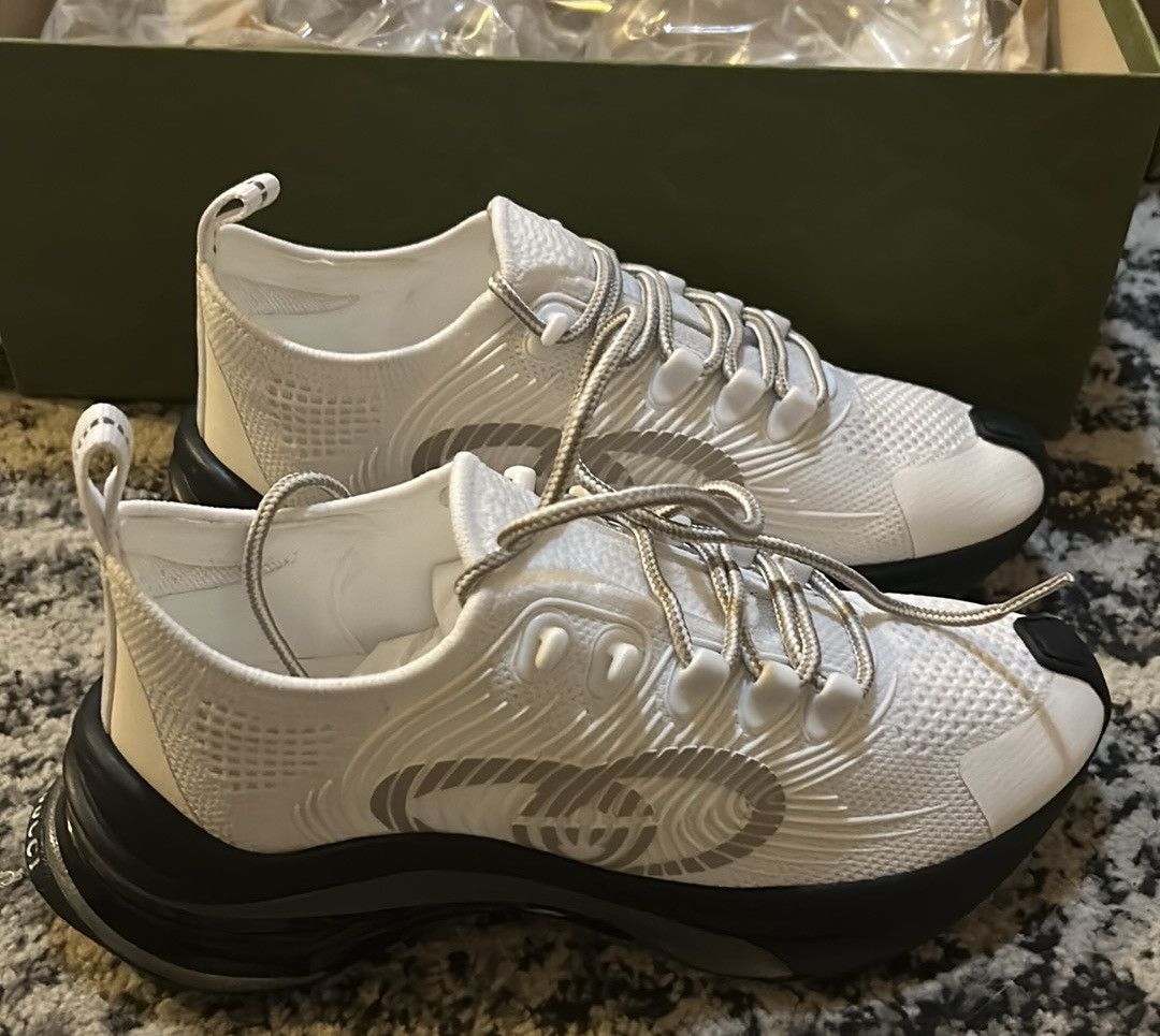 Gucci Gucci Run GG Sneaker White Grey Black Size US 6.5 / IT 36.5 - 3 Thumbnail