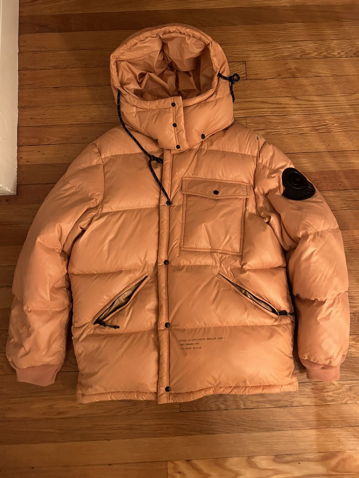 image of Fragment Design Light Quilted Puffer Jacket Peach, Men's (Size Large)