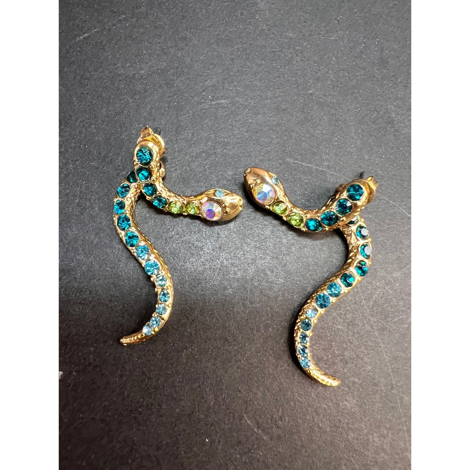 Betsey Johnson Betsey Johnson Gold-Tone Pavé Crystal Snake Earrings Size ONE SIZE - 6 Thumbnail