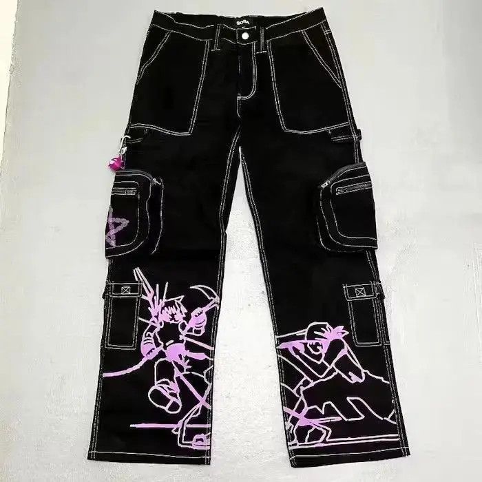 Japanese Brand Anime printed casual streetwear cargo Pants Size US 32 / EU 48 - 6 Thumbnail