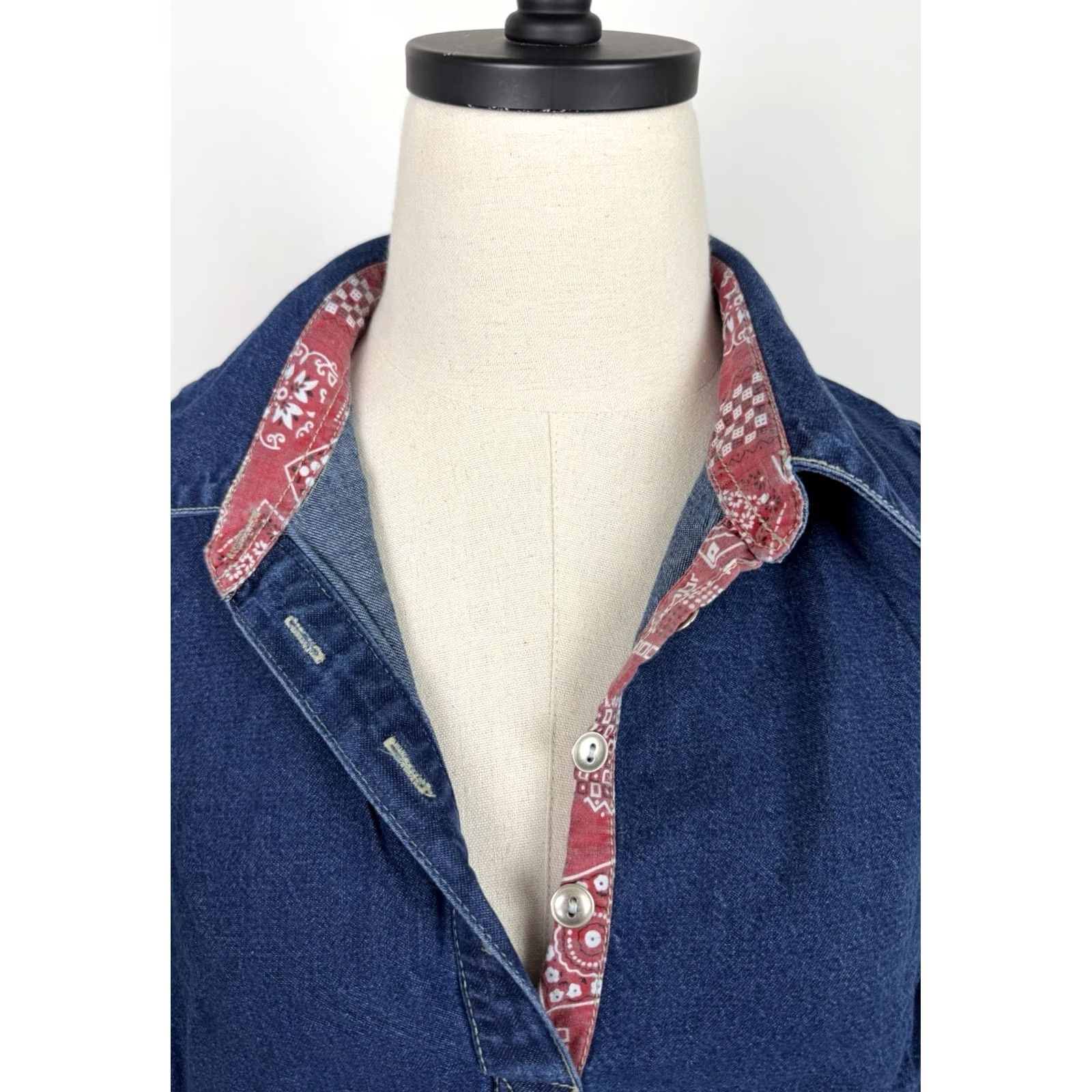 Vintage VINTAGE J.G. Hook Denim Dress Womens 12 / Large Blue Denim Western Cowgirl Shirt Dress Knee Length 100% Cotton Casual Dress Womens Size XL / US 12-14 / IT 48-50 - 3 Thumbnail