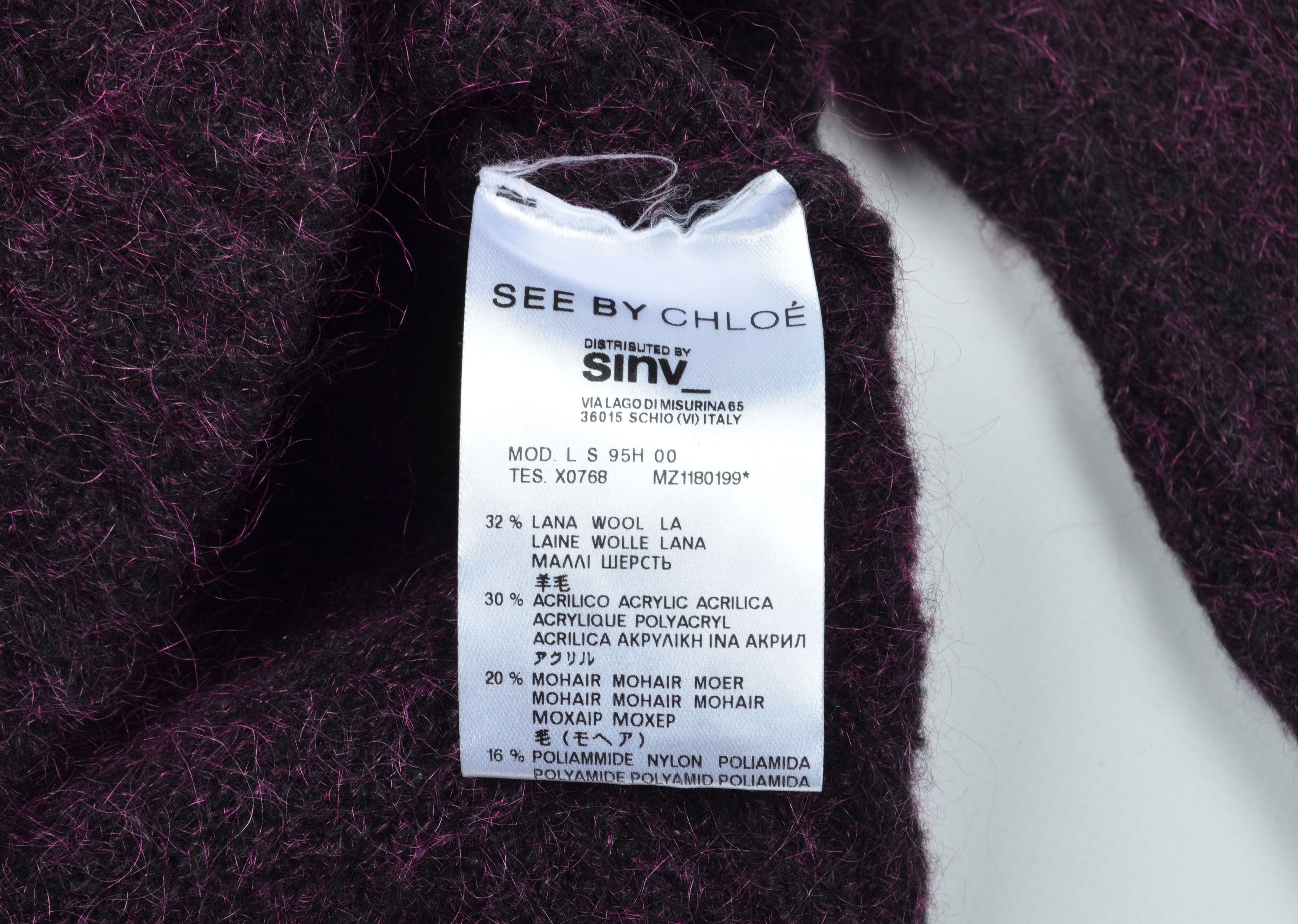 See by Chloe See by Chloe V-Neck Wool Mohair Blend Long Sleeve Cradigan Size S / US 4 / IT 40 - 10 Thumbnail