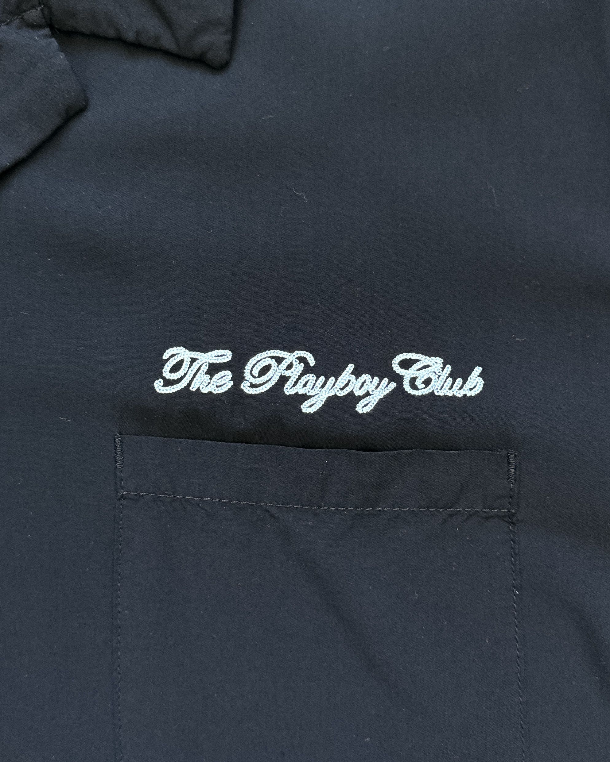 Playboy Playboy Club Chainstitch Camp Collar Shirt Black Men's XL Size US XL / EU 56 / 4 - 3 Thumbnail