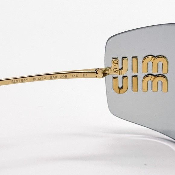 Miu Miu NEW SMU 54Y 5AK30B MIU MIU GOLD GREY WOMEN SUNGLASSES MU54YS Size ONE SIZE - 9 Thumbnail