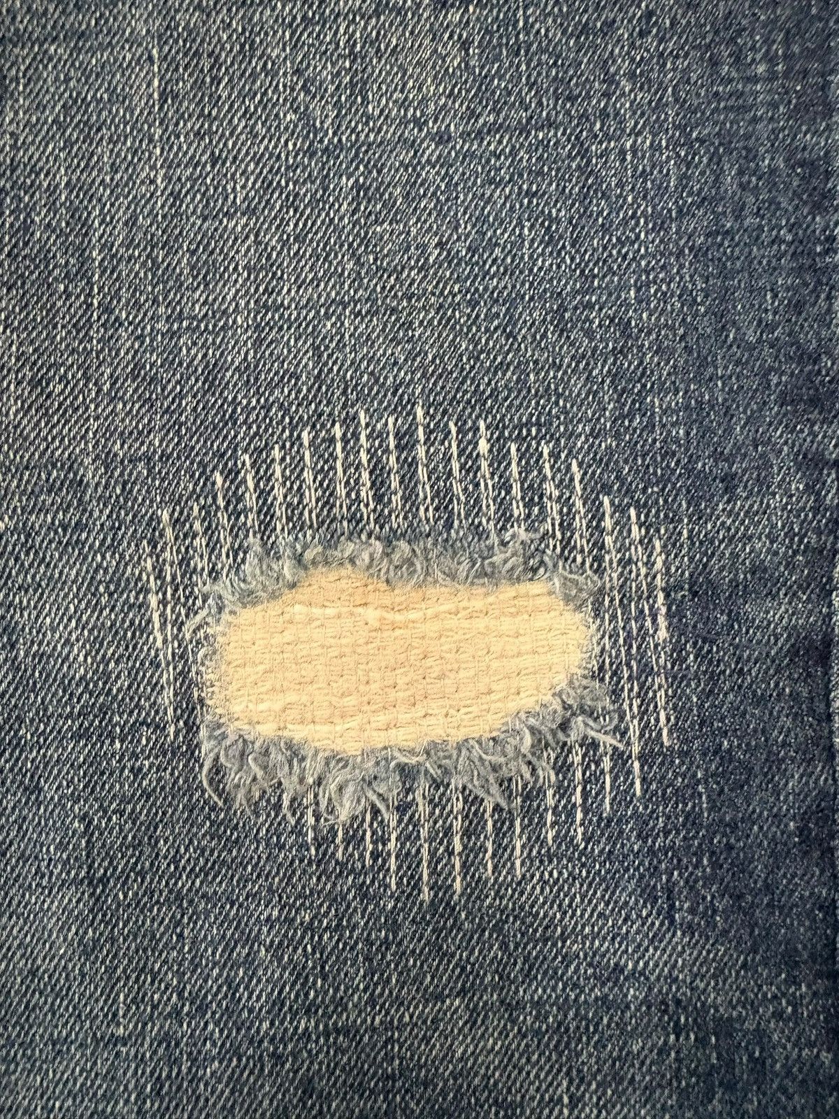 Dsquared2 Vintage Japanese Brand Blue Wash Distressed Sashiko Jeans Size 31" - 3 Thumbnail