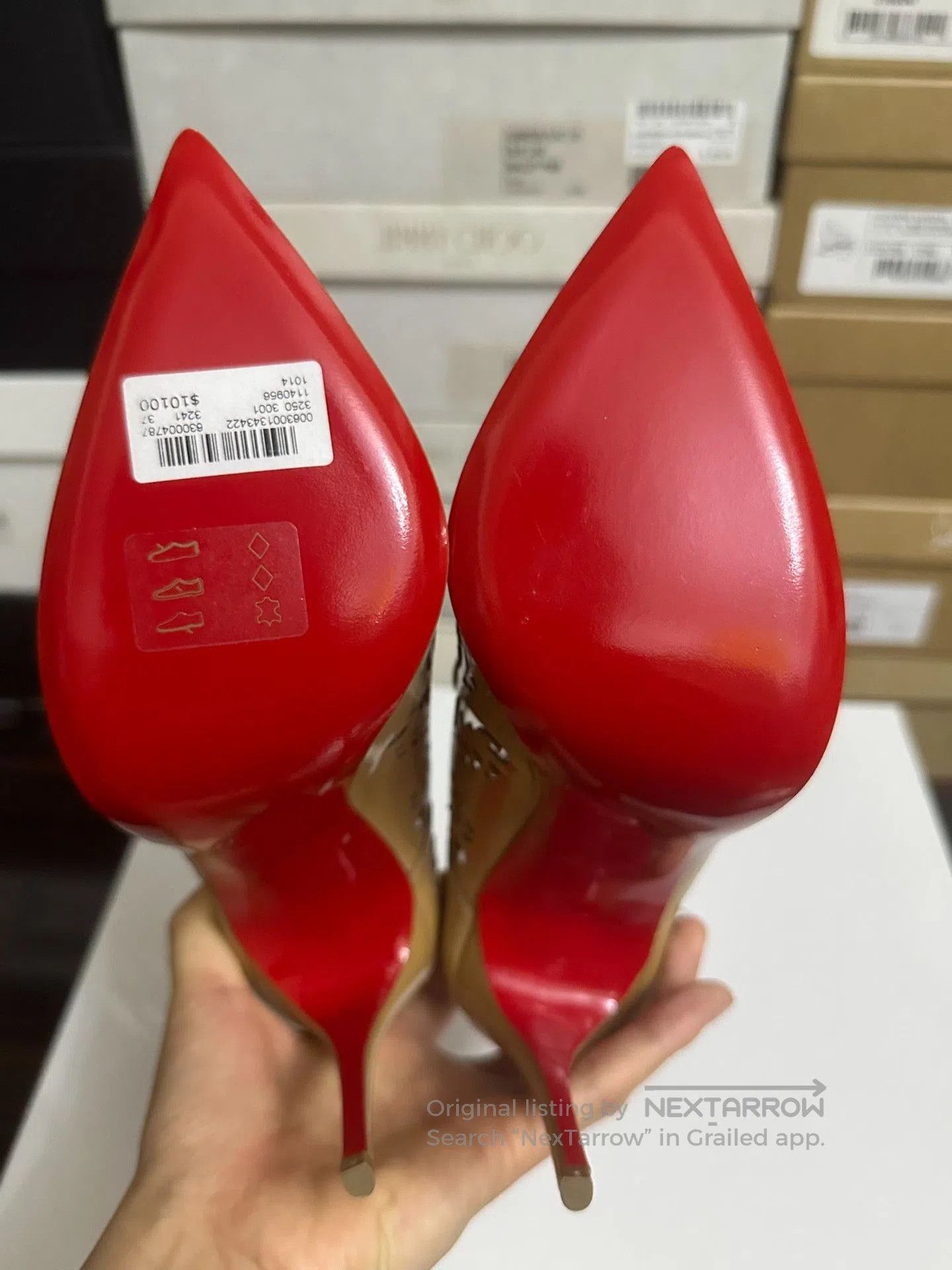 Christian Louboutin Christian Louboutin Strappy Red Sole Heels. Size US 6 / IT 36 - 7 Thumbnail