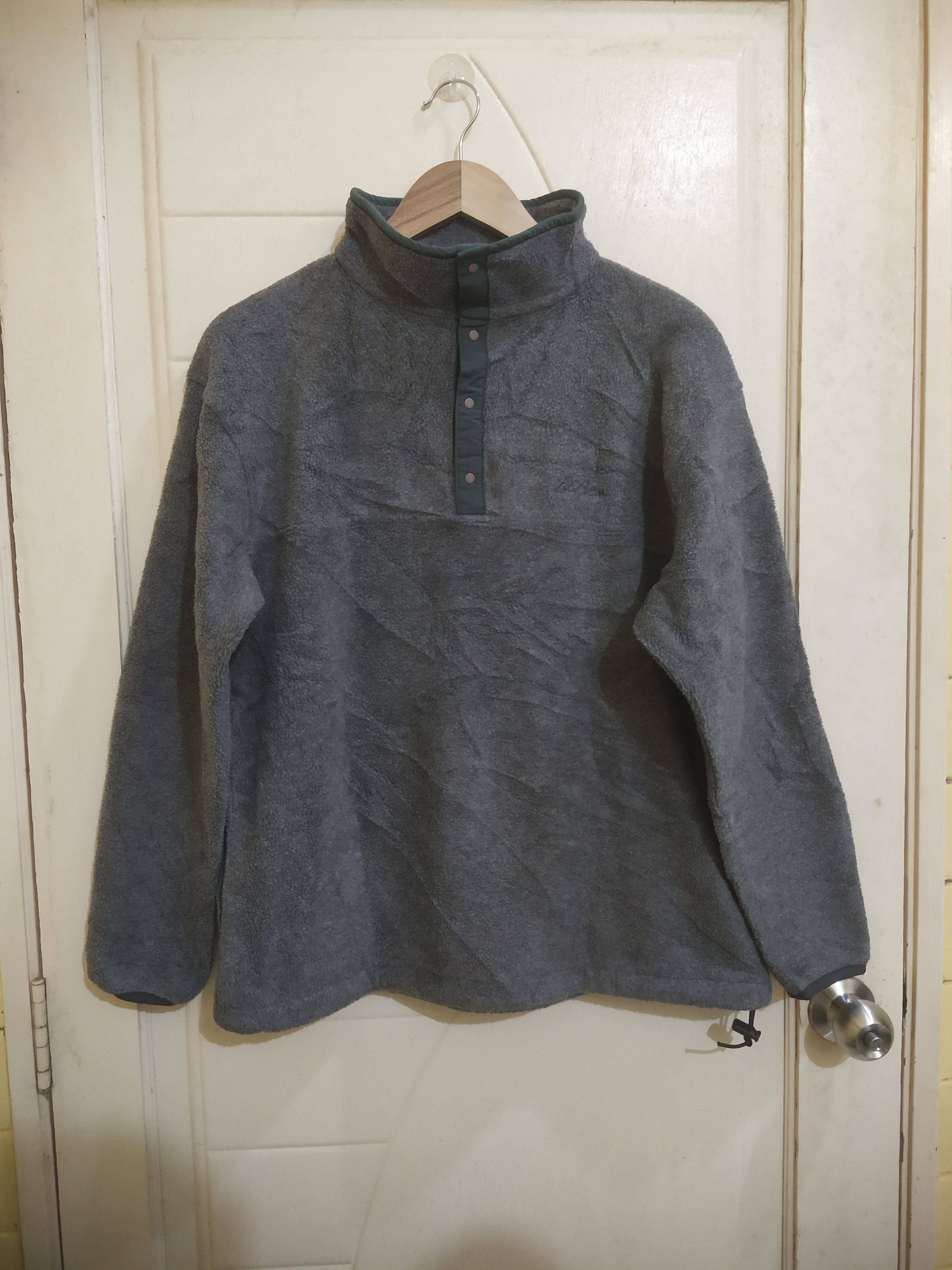 L.L. Bean L.L Bean Vintage Blue Snap Button Fleece Pullover Jumper Size US M / EU 48-50 / 2 - 2 Thumbnail