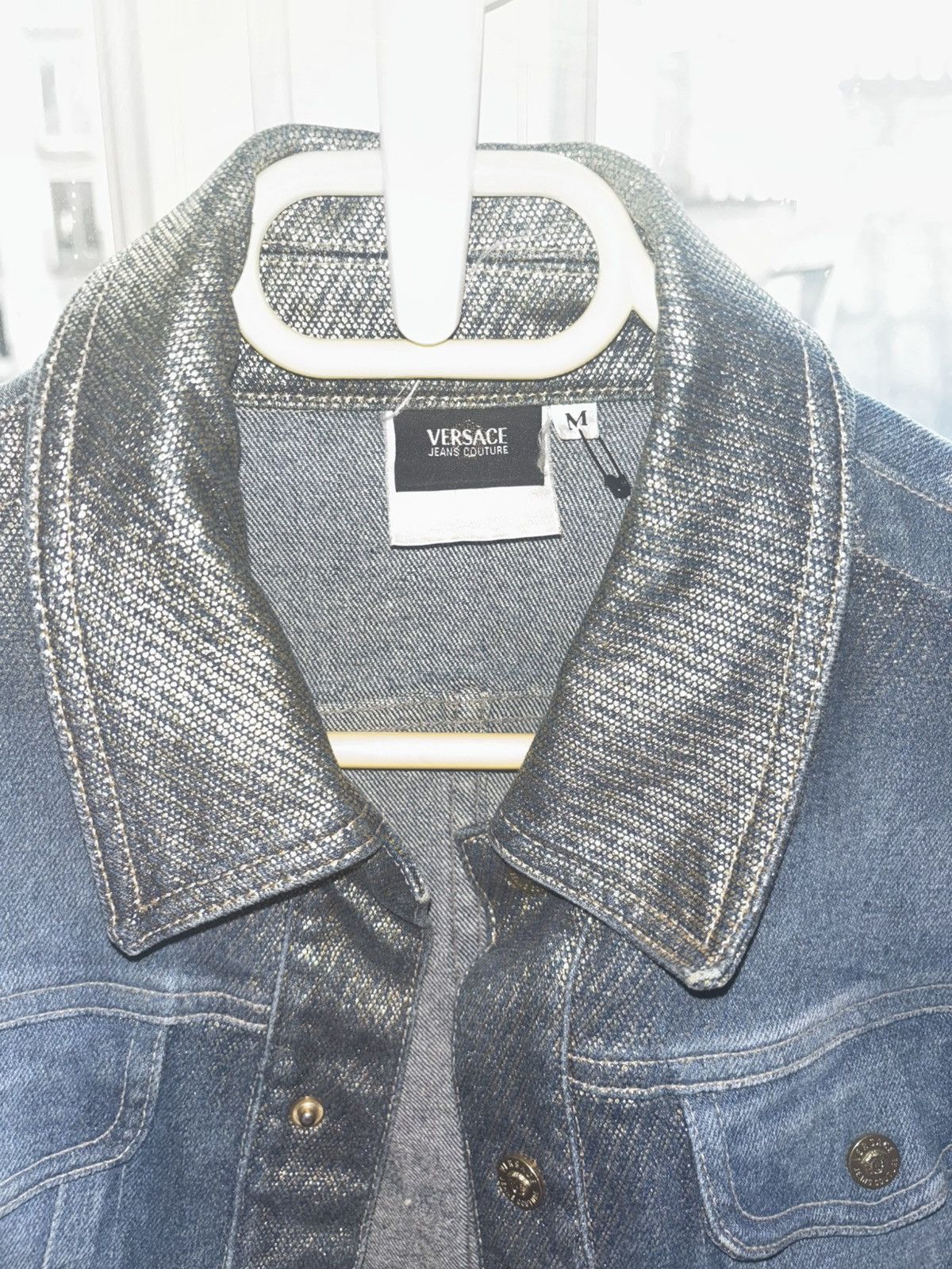 Versace Jeans Couture Denim golden reflective jacket Size M / US 6-8 / IT 42-44 - 7 Thumbnail