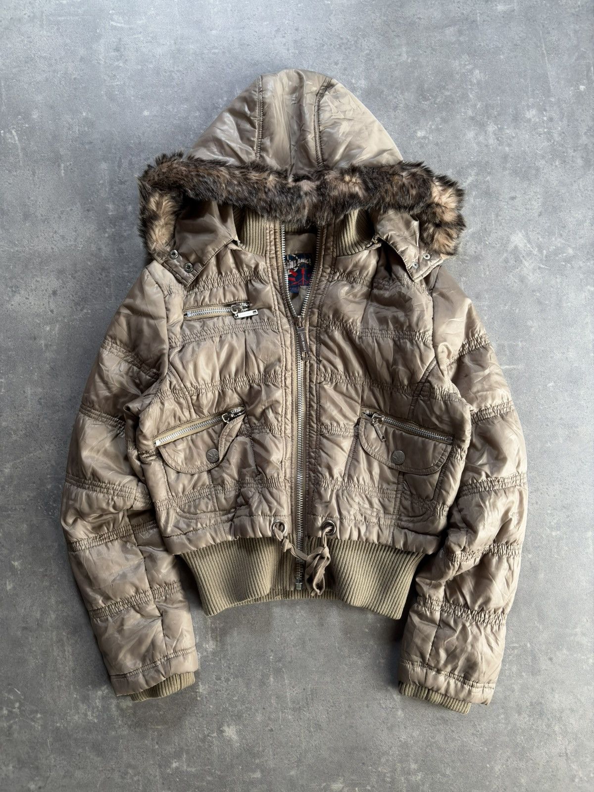 Japanese Brand 00s Fashion Addict N2B Style Faux Fur Hooded Bomber Jacket L Size M / US 6-8 / IT 42-44 - 1 Thumbnail