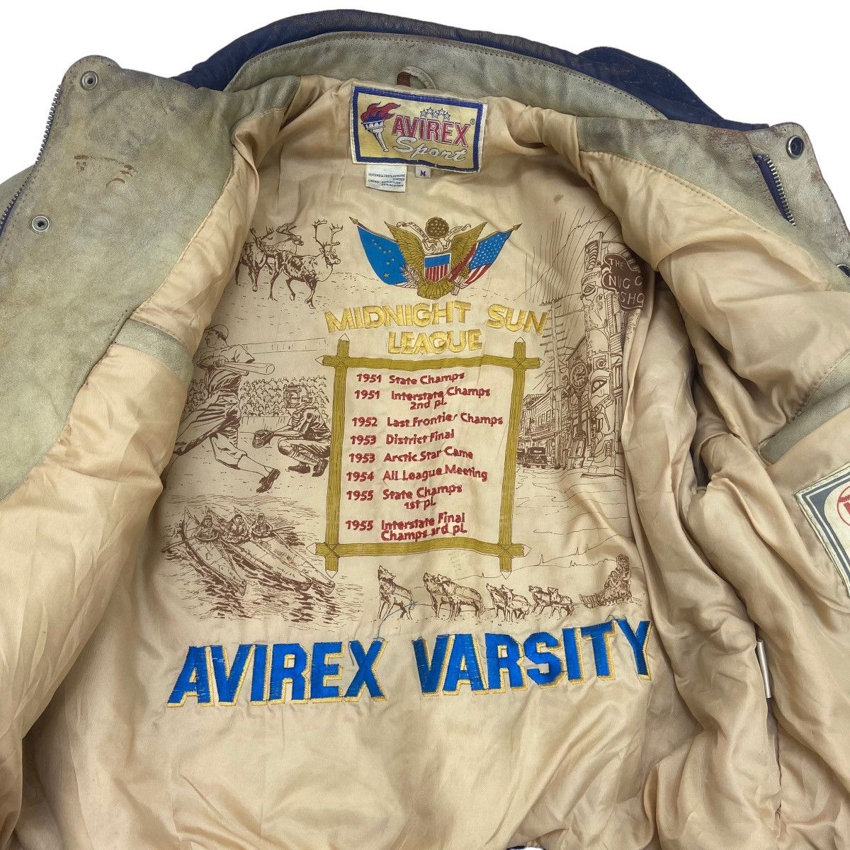 Avirex Vtg 1953 Midnight Sun League Avirex Varsity Leather Jacket Size US M / EU 48-50 / 2 - 22 Thumbnail