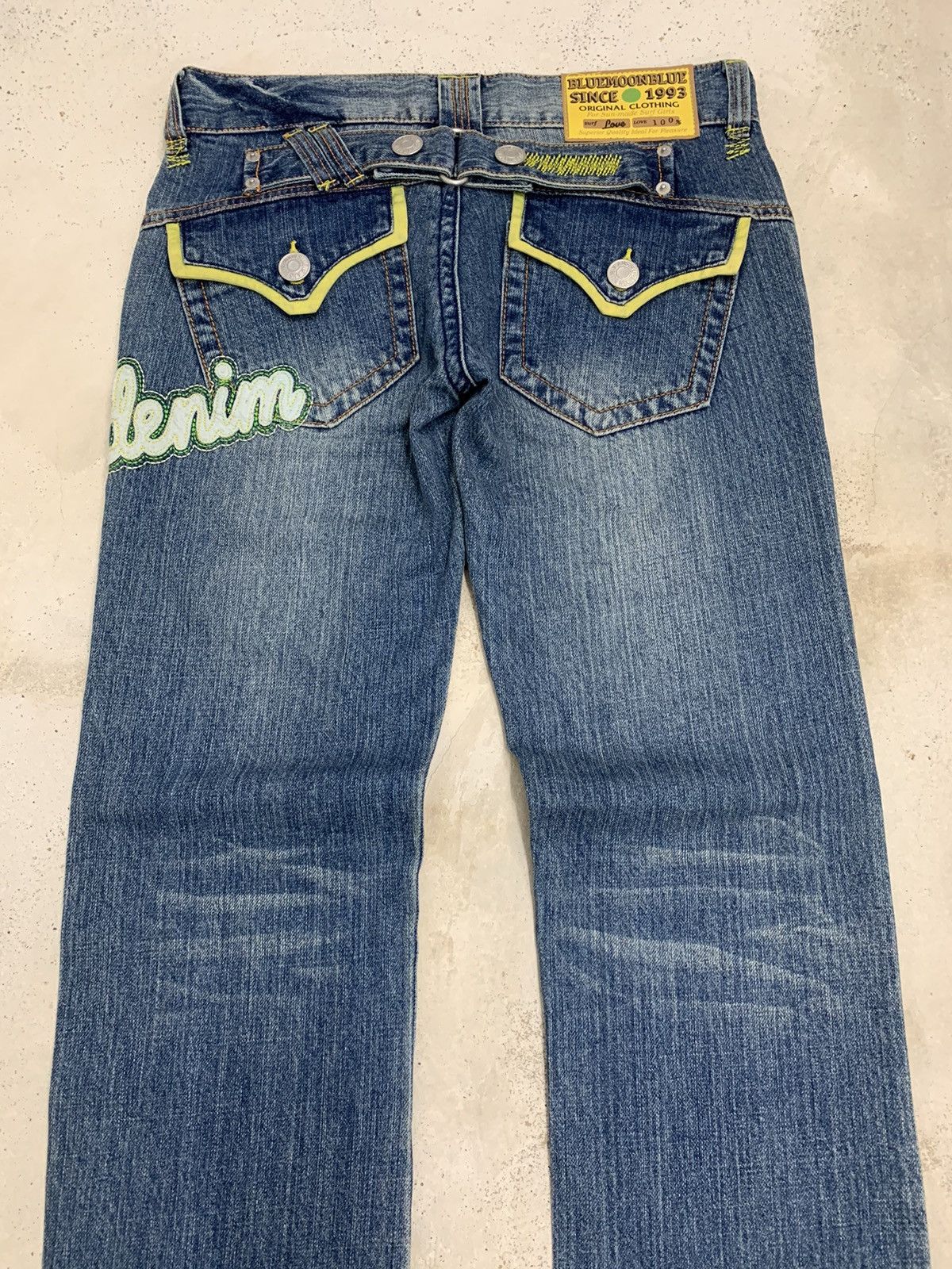 Blue Blue Japan × Japanese Brand Blue Moon Blue Japan Heavy Stiching Buckle Back Surf Style Size US 29 - 13 Thumbnail