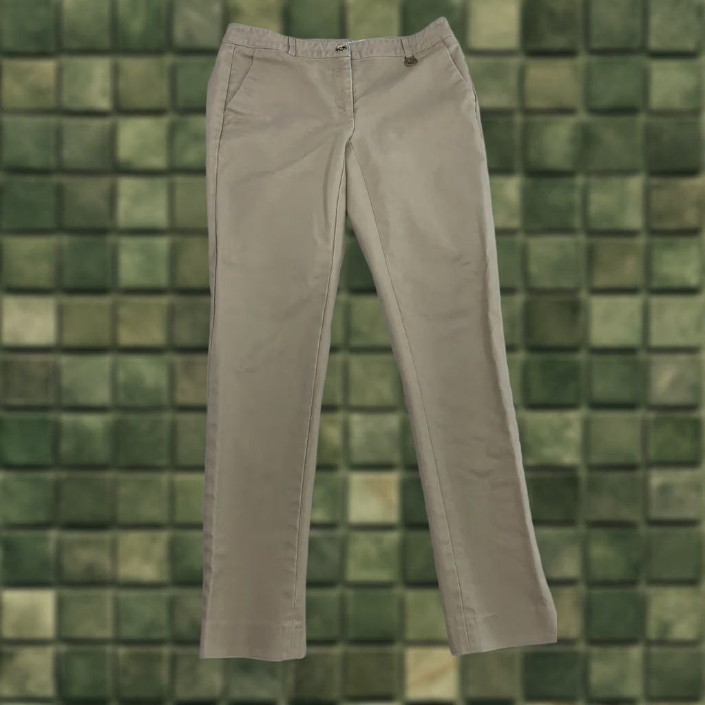 Michael Kors Michael Kors Khaki Pants Womens 2 Straight Leg Low Rise City Preppy Logo Pockets Slim Beige Cotton Blend Regular Size 2 Womens Size 26" / US 2 / IT 38 - 1 Thumbnail