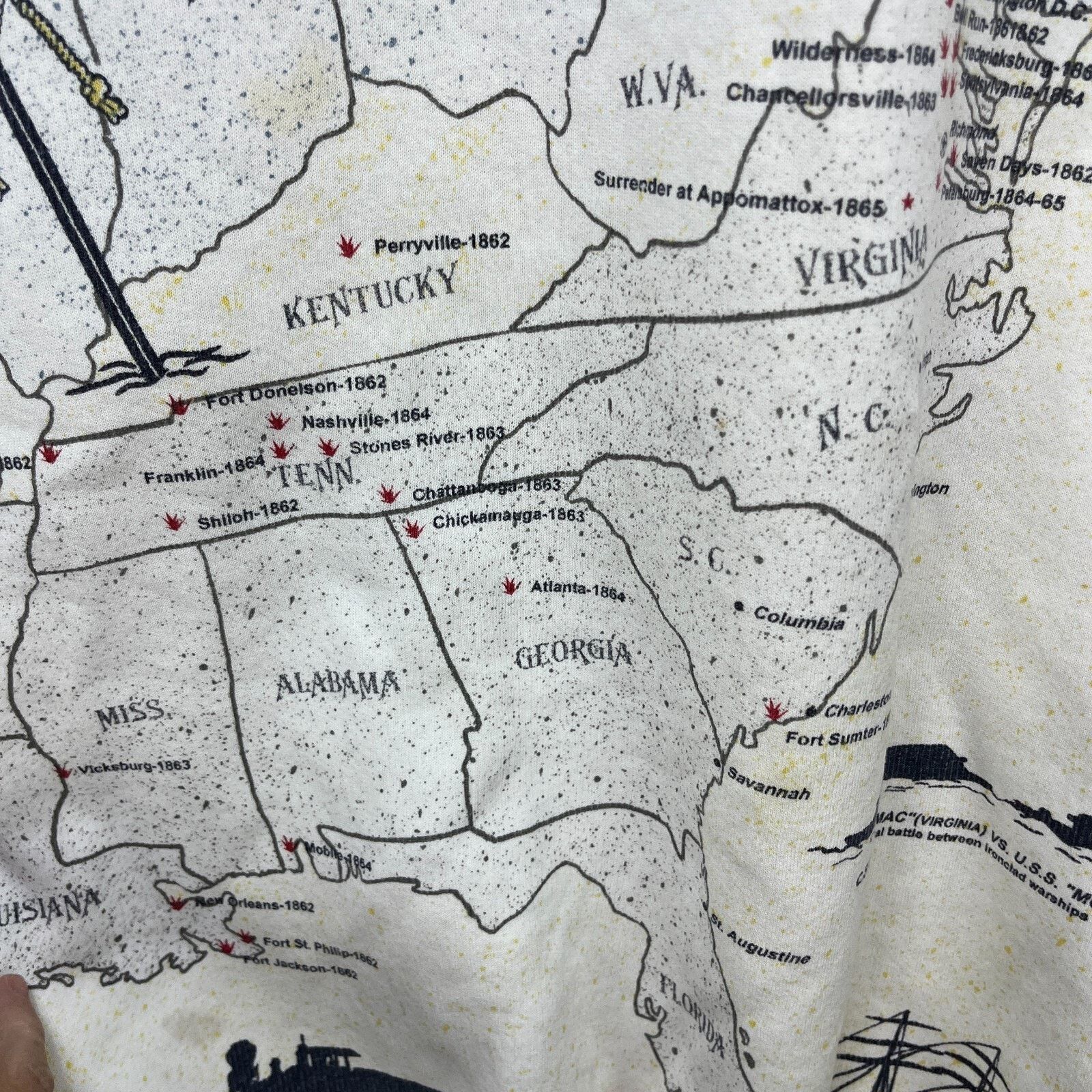 Vintage Vintage 90s Civil War Map USA Sweatshirt XL All over Print Size US XL / EU 56 / 4 - 6 Thumbnail