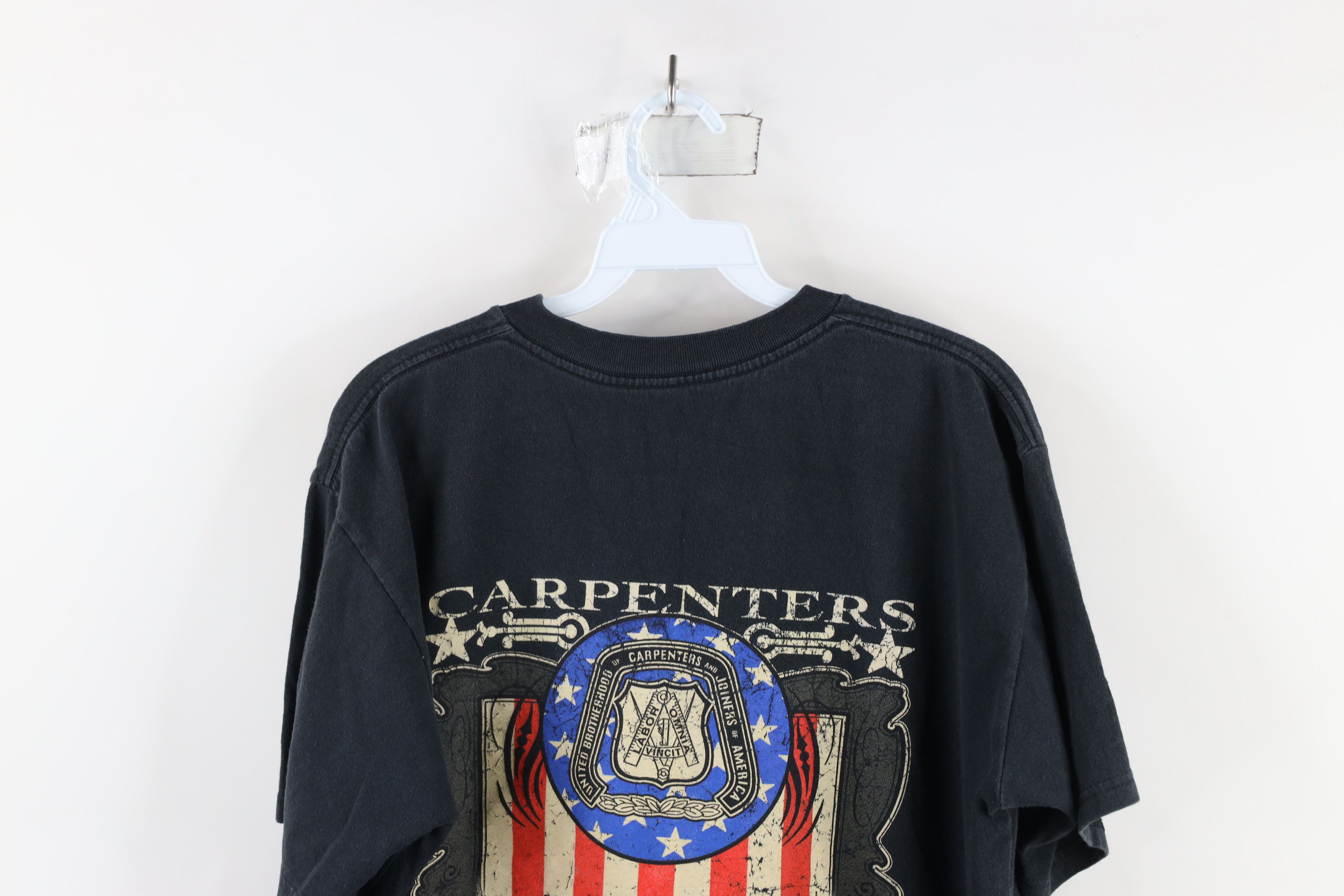 Vintage Vintage 90s 744 Union Carpenters and Joiners T-Shirt Black Size US XL / EU 56 / 4 - 13 Thumbnail