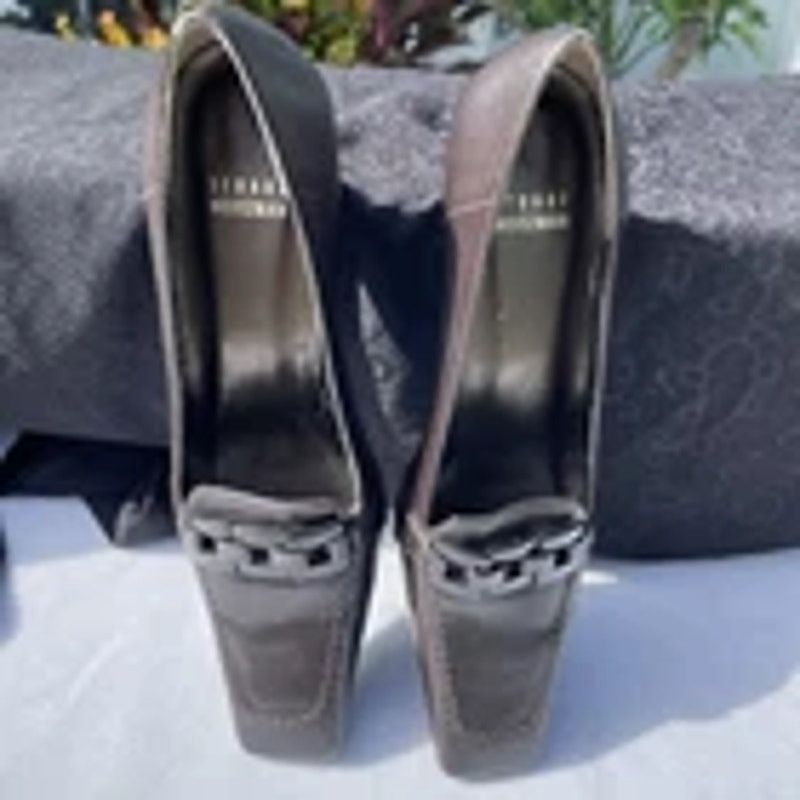 Stuart Weitzman Womens STUART WEITZMAN Brown Square Toe Block Heels Size US 6 / IT 36 - 1 Thumbnail